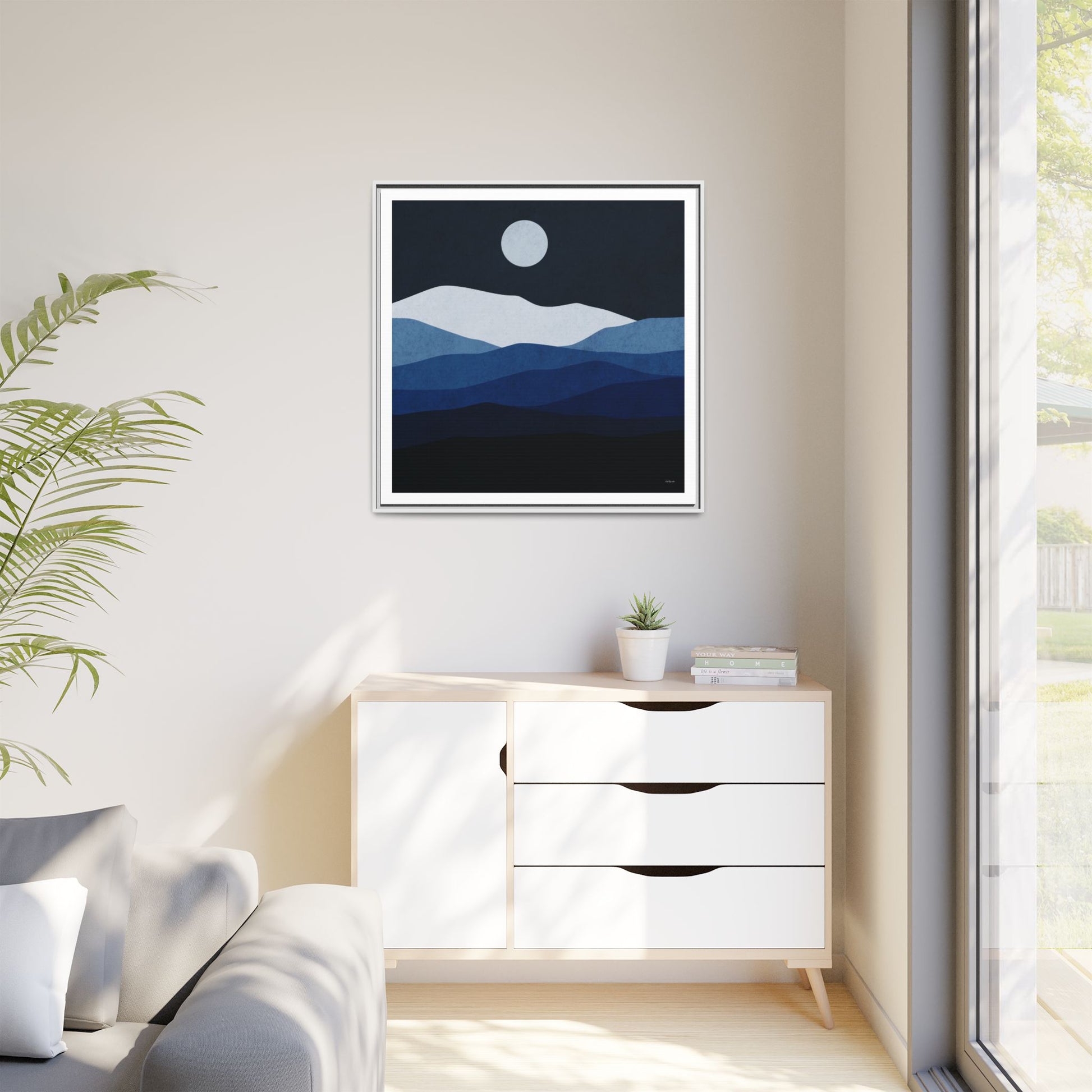 Framed Canvas Art, Serene Mountain Landscape, Modern Home Decor, Nature Wall Art, Gift for Nature Lovers, Interior Design - LOLA VEGAS ART