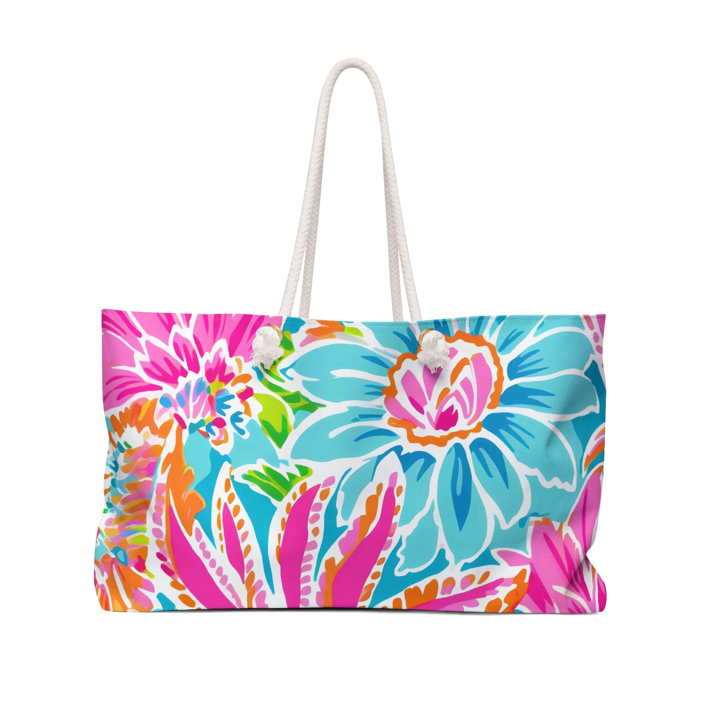 Vibrant Floral Weekender Bag - Perfect for Travel, Beach Days, Weekend Getaways | Stylish Tote, Summer Accessory, Gift Idea - LOLA VEGAS ART