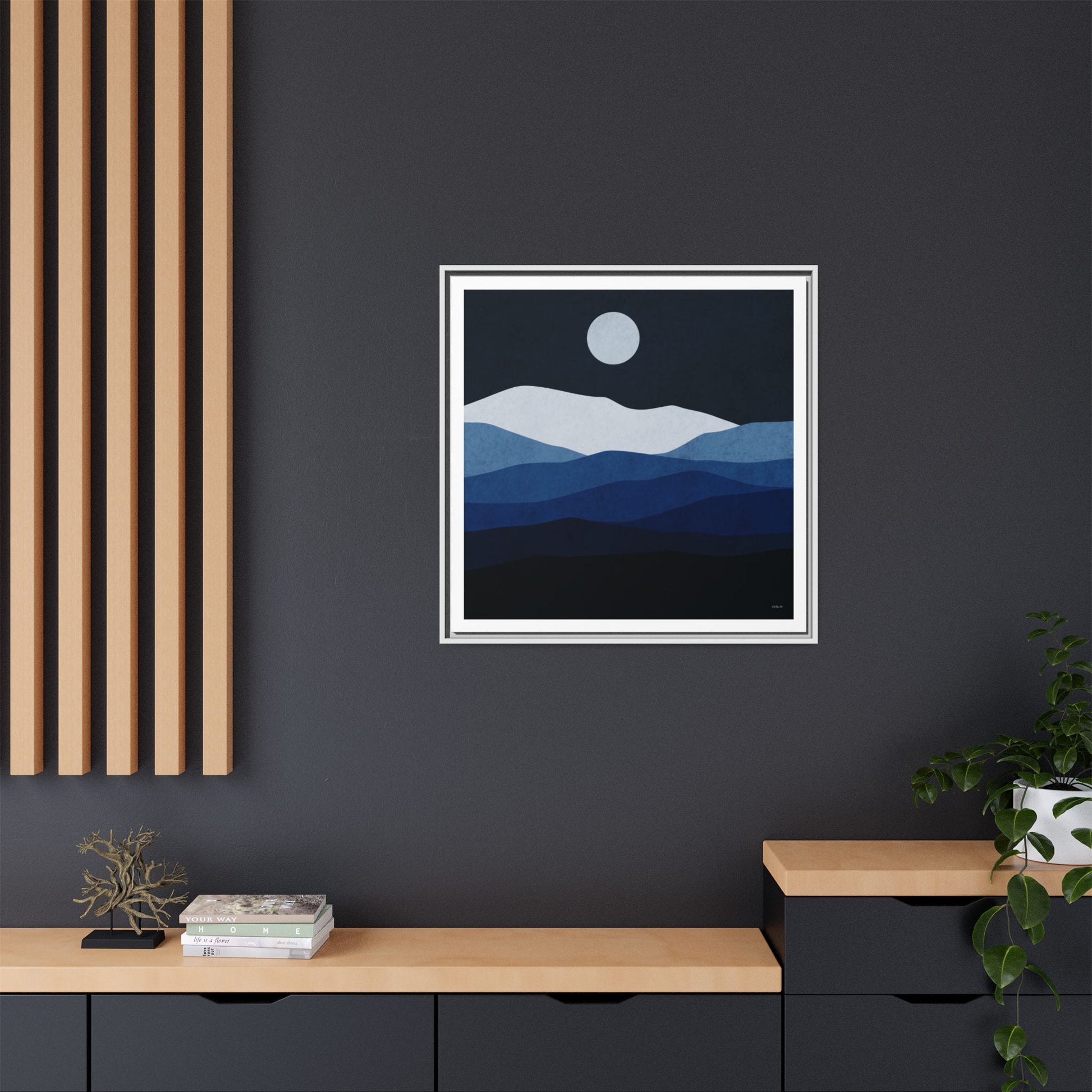 Framed Canvas Art, Serene Mountain Landscape, Modern Home Decor, Nature Wall Art, Gift for Nature Lovers, Interior Design - LOLA VEGAS ART