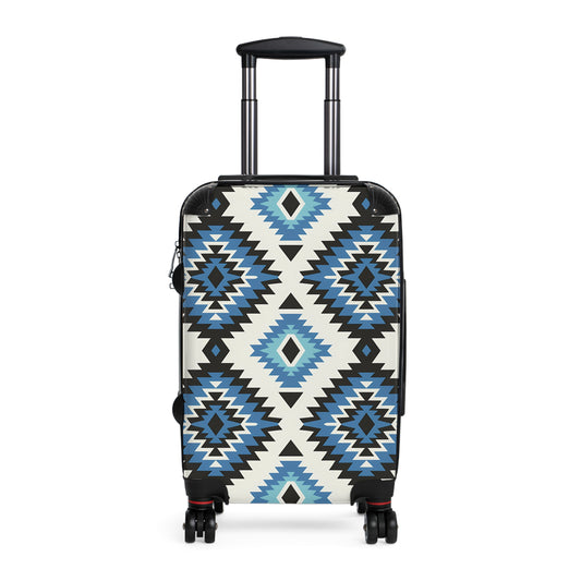 Trendy Suitcase with Geometric Design, Luggage for Travelers, Stylish Carry-On for Vacations, Unique Travel Gift, Adventure Ready - LOLA VEGAS ART