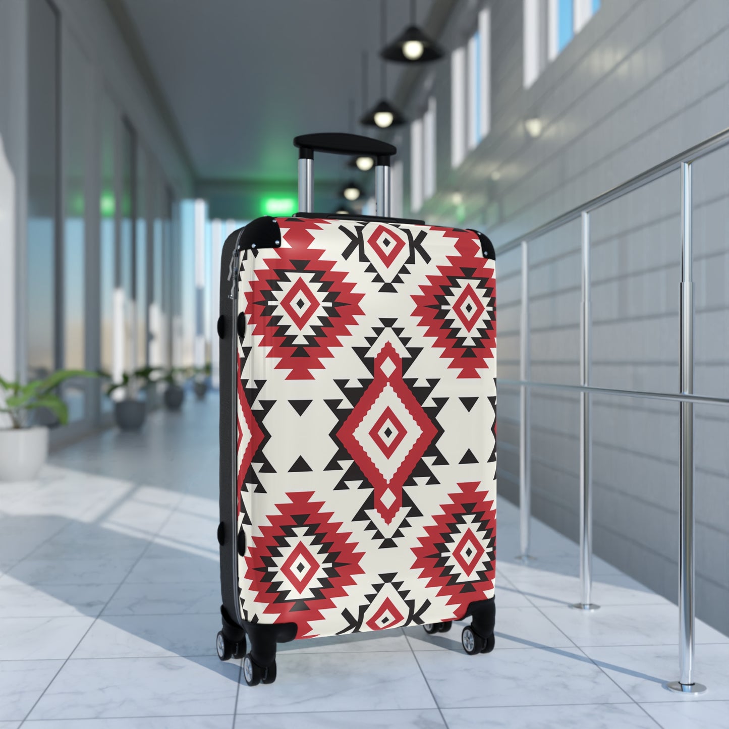 Trendy Tribal Suitcase, Stylish Luggage for Travelers, Boho Travel Case, Unique Carry-On for Vacations, Ideal Gift for Adventurers - LOLA VEGAS ART
