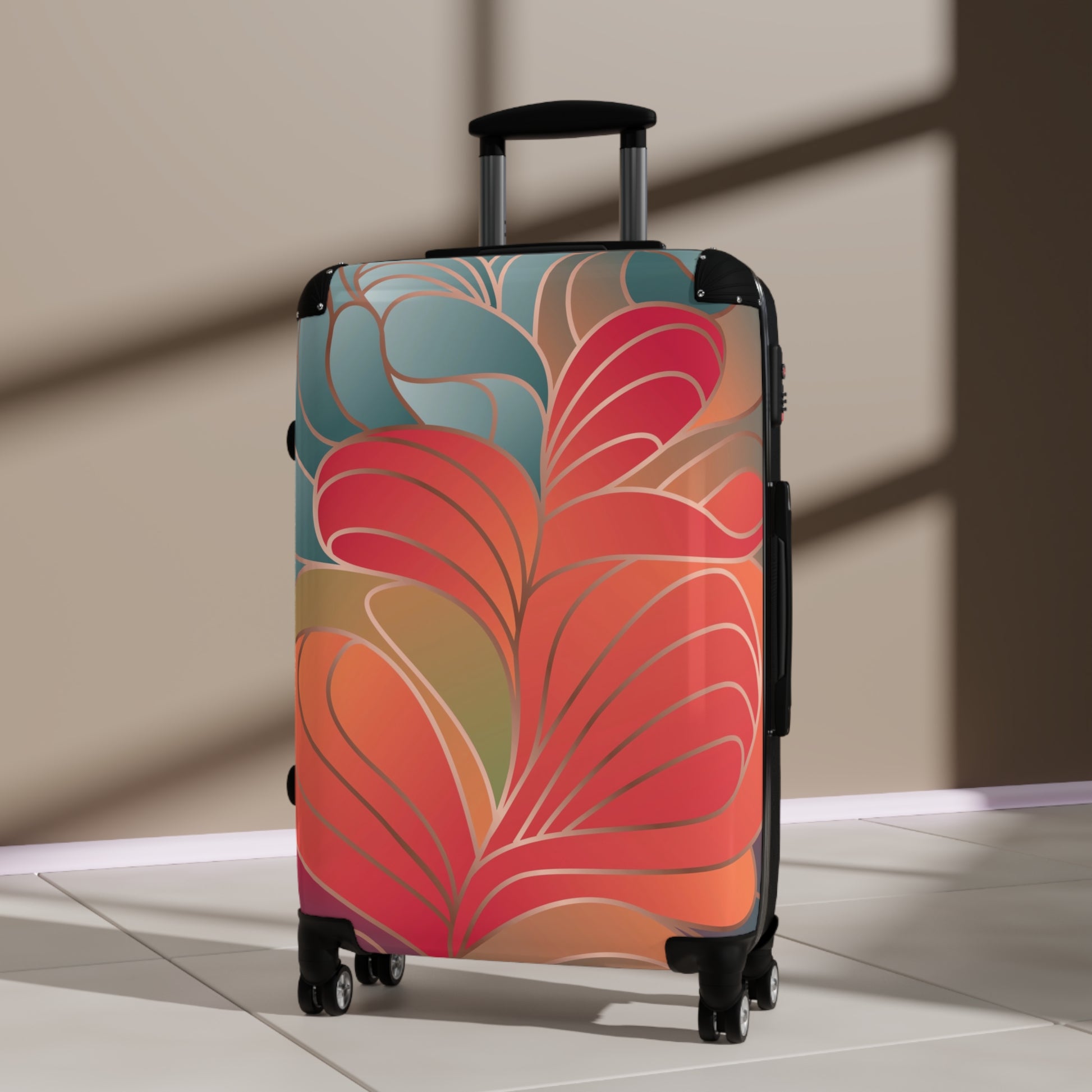 Bohemian Patterned Suitcase, Trendy Luggage for Travel Lovers, Unique Bag for Vacations, Stylish Carry-On for Adventurers, Fun Gift for - LOLA VEGAS ART