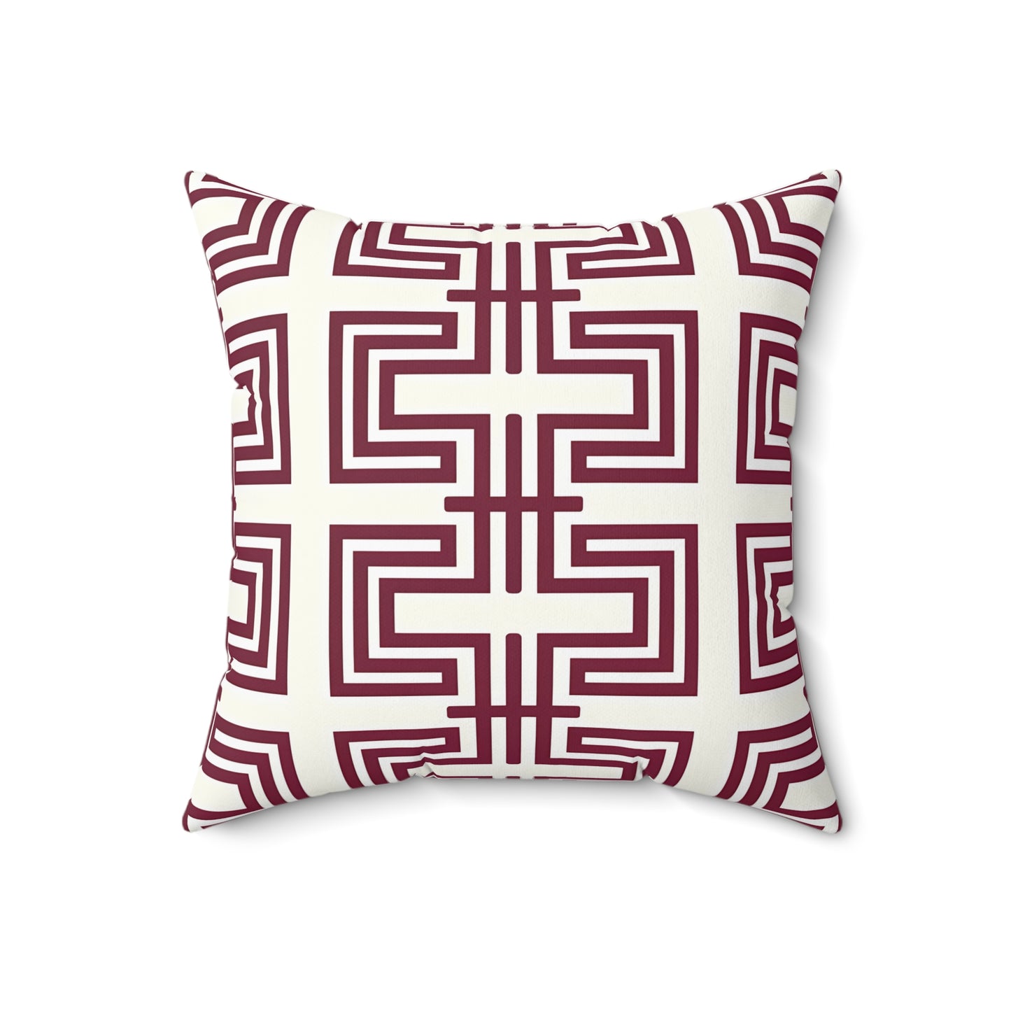 Burgundy Geometric Pattern Throw Pillow | Modern Home Decor, Stylish Cushion, Gift Idea, Cozy Accent, Decorative Accent Pillow