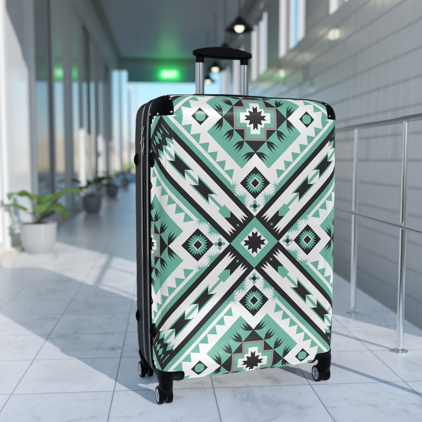 Geometric Travel Suitcase - Stylish Luggage for Adventure Seekers, Unique Patterned Carry-On, Trendy Travel Gear, Vacation Accessory, - LOLA VEGAS ART