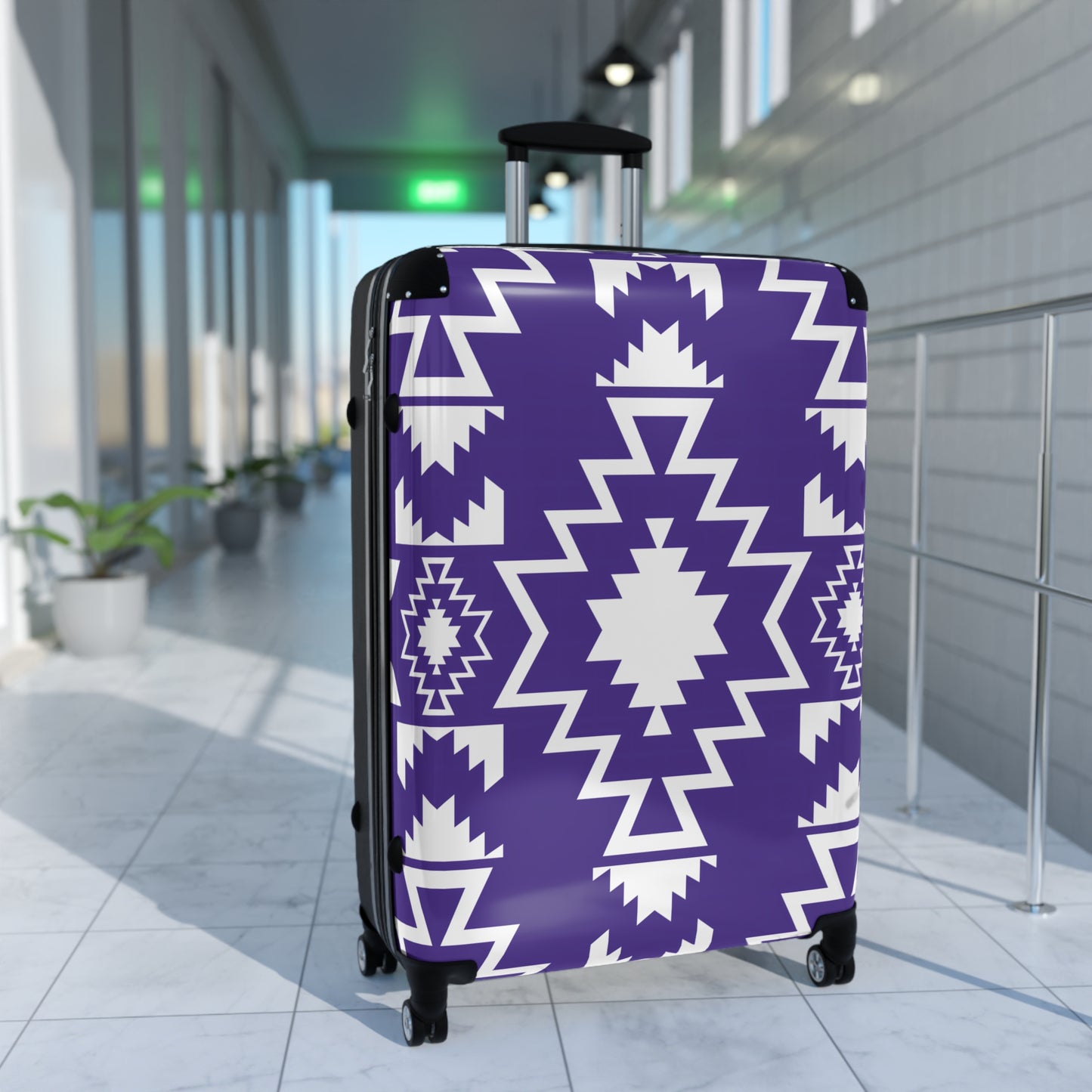 Purple Southwestern Travel Suitcase, Stylish Luggage for Adventurers, Unique Travel Accessory, Perfect Gift for Travelers, Vacation Suitcase