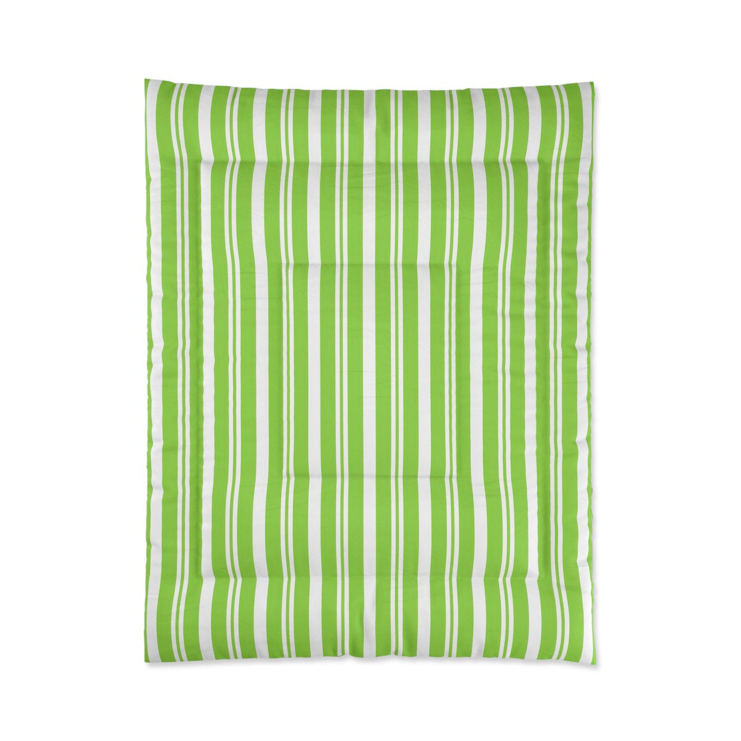 Fresh Green Striped Comforter, Cozy Bedroom Decor, Summer Bedding, Modern Quilt, Eco-Friendly Home Textile, Gift for Nature Lovers - LOLA VEGAS ART