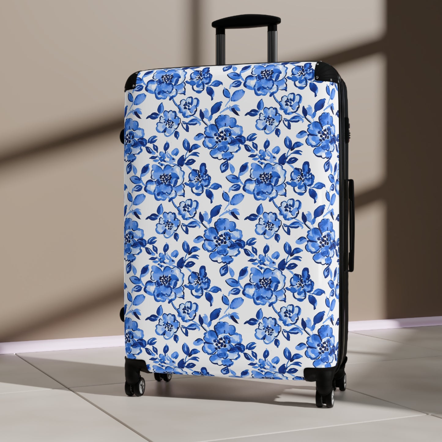 Floral Pattern Suitcase, Stylish Travel Luggage, Perfect for Vacations, Gifts for Travelers, Trendy Suitcase for Every Adventure - LOLA VEGAS ART