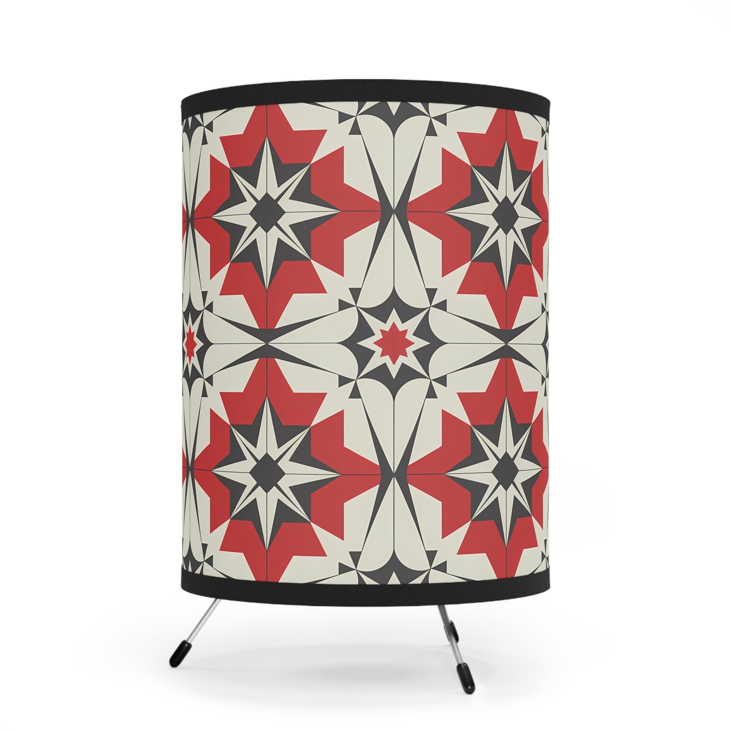 Stylish Tripod Lamp with Geometric Pattern, Modern Decor for Living Rooms, Home Lighting, Festival Gift, Bohemian Style - LOLA VEGAS ART