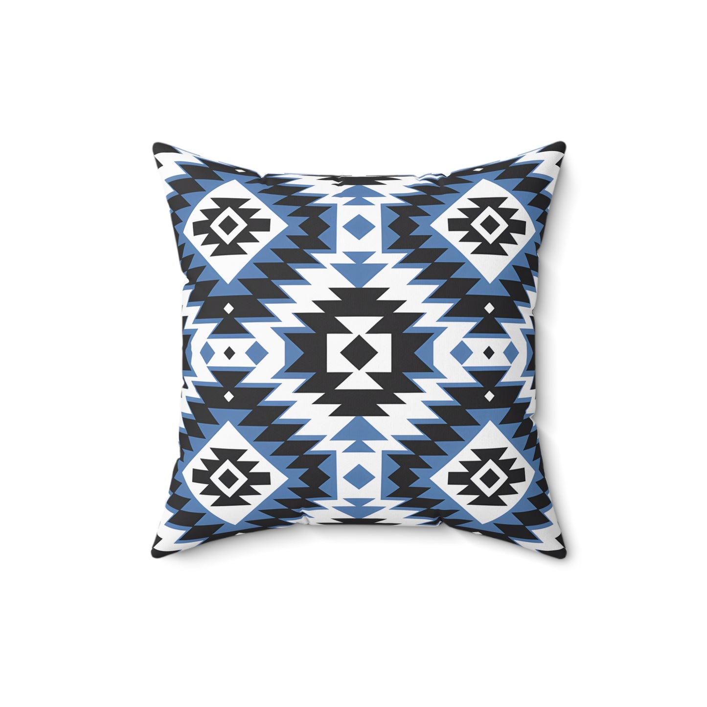Aztec Pattern Decorative Pillow | Boho Home Decor | Blue Tribal Cushion for Living Room | Cozy Accent Pillow | Gift for Housewarming, - LOLA VEGAS ART