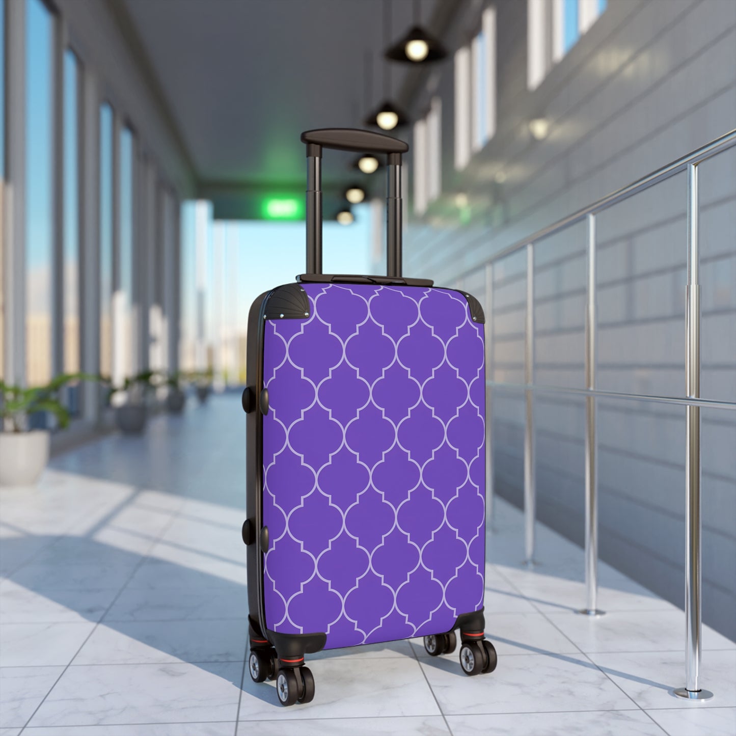 Elegant Purple Patterned Suitcase - Stylish Travel Luggage, Weekend Getaway, Travel Accessories, Vacation Essentials, Gift for Travelers - LOLA VEGAS ART