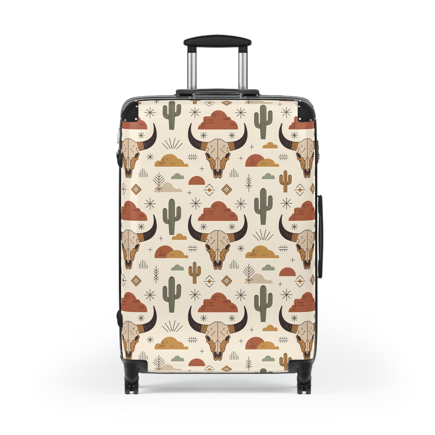 Southwest Desert Pattern Suitcase, Travel Luggage, Bohemian Style Carry-On, Unique Gift for Wanderlust, Vacation Accessory - LOLA VEGAS ART