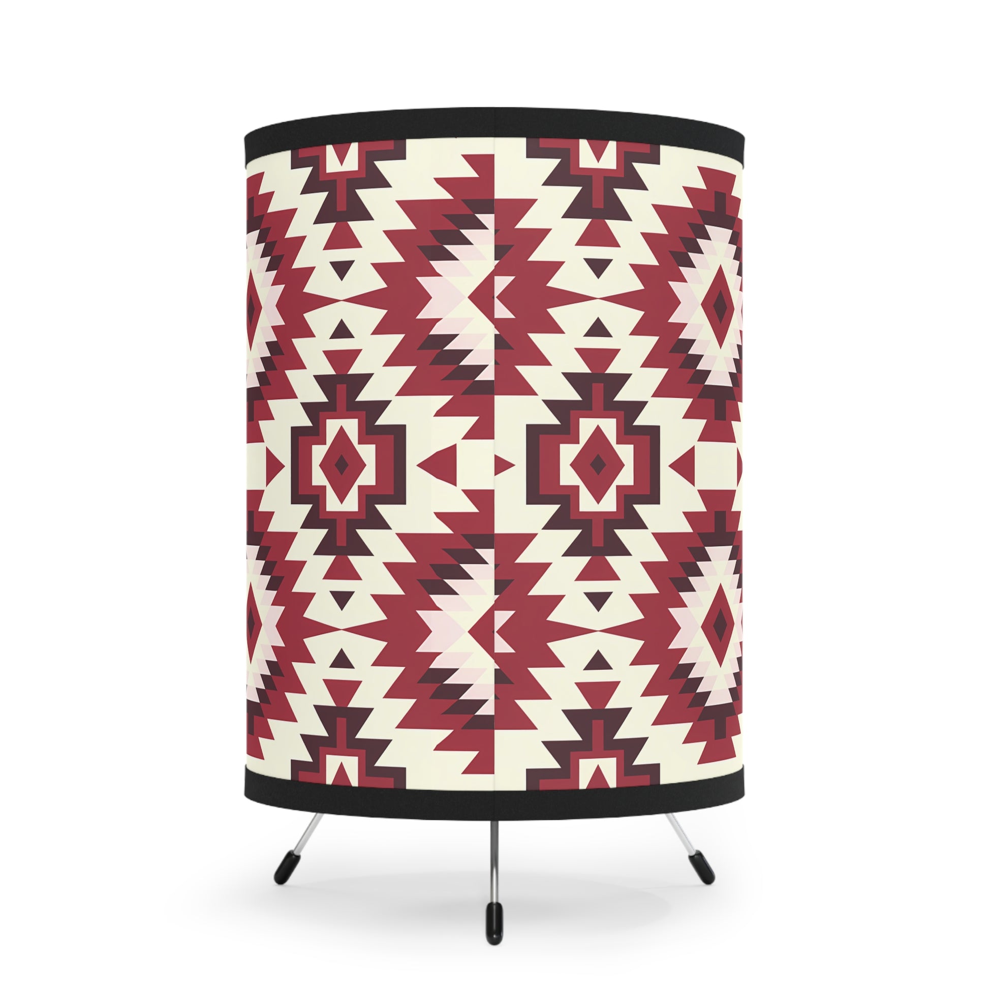 Bohemian Tripod Lamp, Tribal Pattern Lighting, Home Decor, Modern Accent Light, Unique Gift for Housewarming, US/CA Plug, Southwestern Lamp - LOLA VEGAS ART