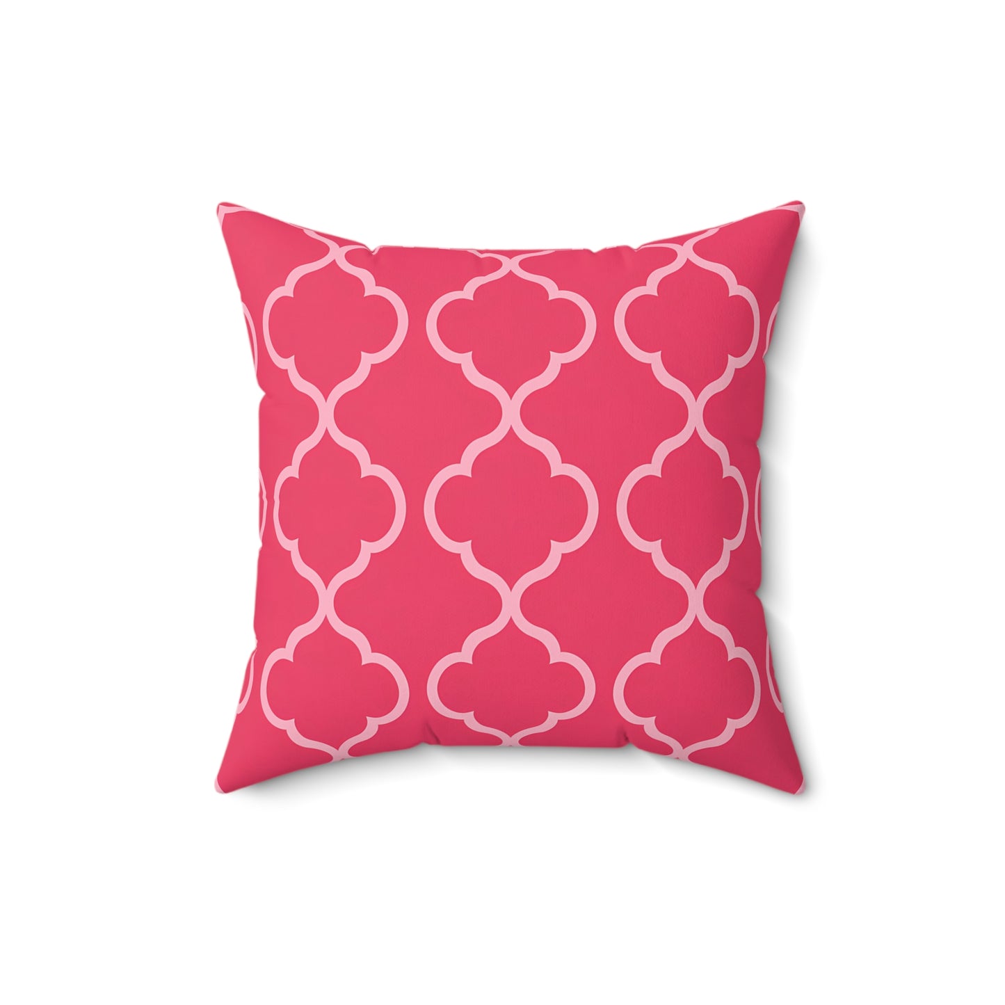 Chic Pink Patterned Pillow - Modern Home Decor, Throw Cushion, Decorative Pillow, Sofa Accent, Gift for Her, Moroccan Quatrefoil - LOLA VEGAS ART
