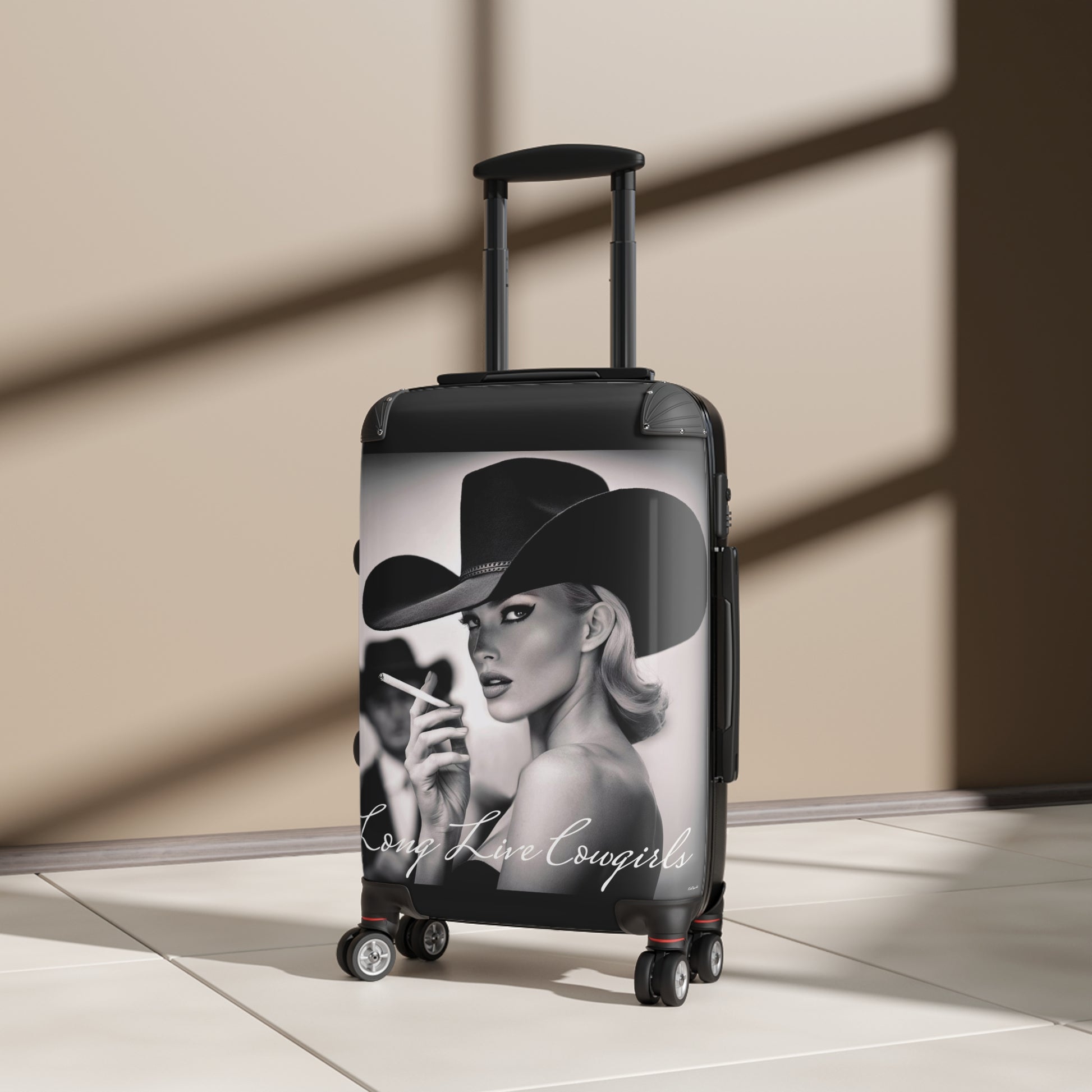 Suitcase, Cowgirl Travel Bag, Fashionista Luggage, Long Live Cowgirls Suitcase, Glam Girl Travel Accessories, Fashionable Suitcase - LOLA VEGAS ART