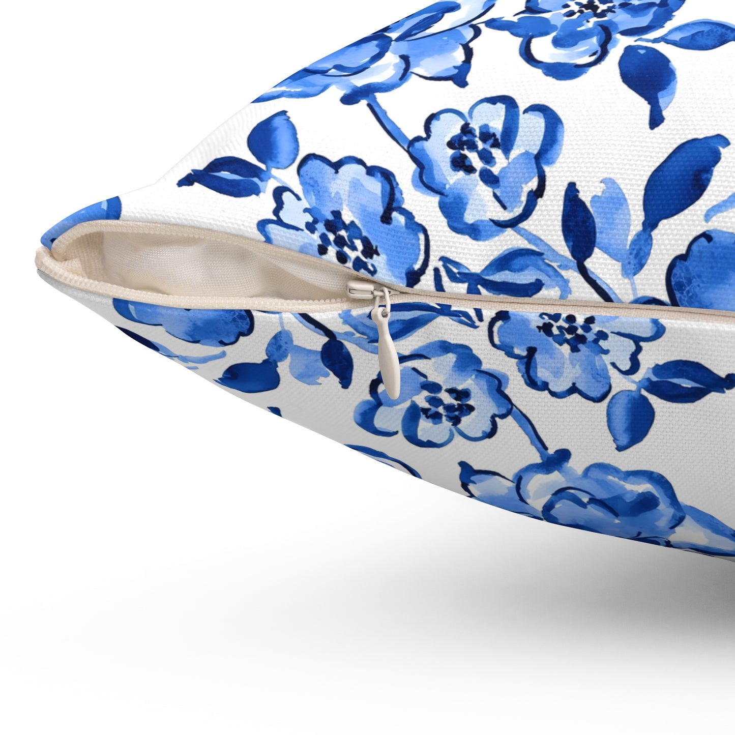 Floral Blue Throw Pillow, Cozy Decor, Home Accent, Gift Idea, Couch Cushion, Living Room Decor, Mother's Day Gift, Chinoiserie Design - LOLA VEGAS ART