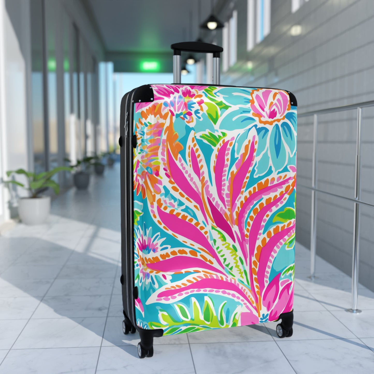 Vibrant Suitcase  Colorful Luggage, Travel Gear, Floral Carry-On, Vacation Bag, Adventure Accessory, Unique Travel Gift - LOLA VEGAS ART