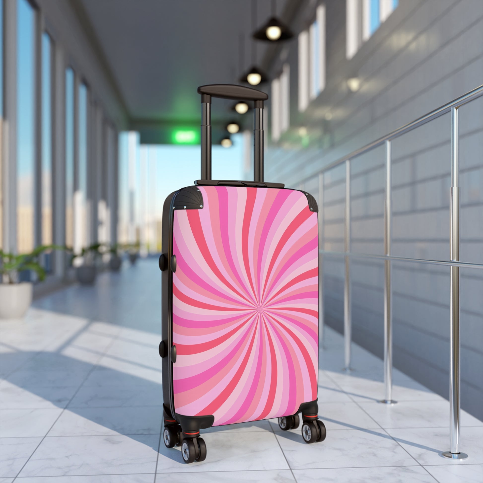 Colorful Pink Swirl Suitcase, Travel Luggage, Pink Spinner Case for Vacation, Unique Travel Accessory, Fun Baggage, Teen Girl Travel - LOLA VEGAS ART