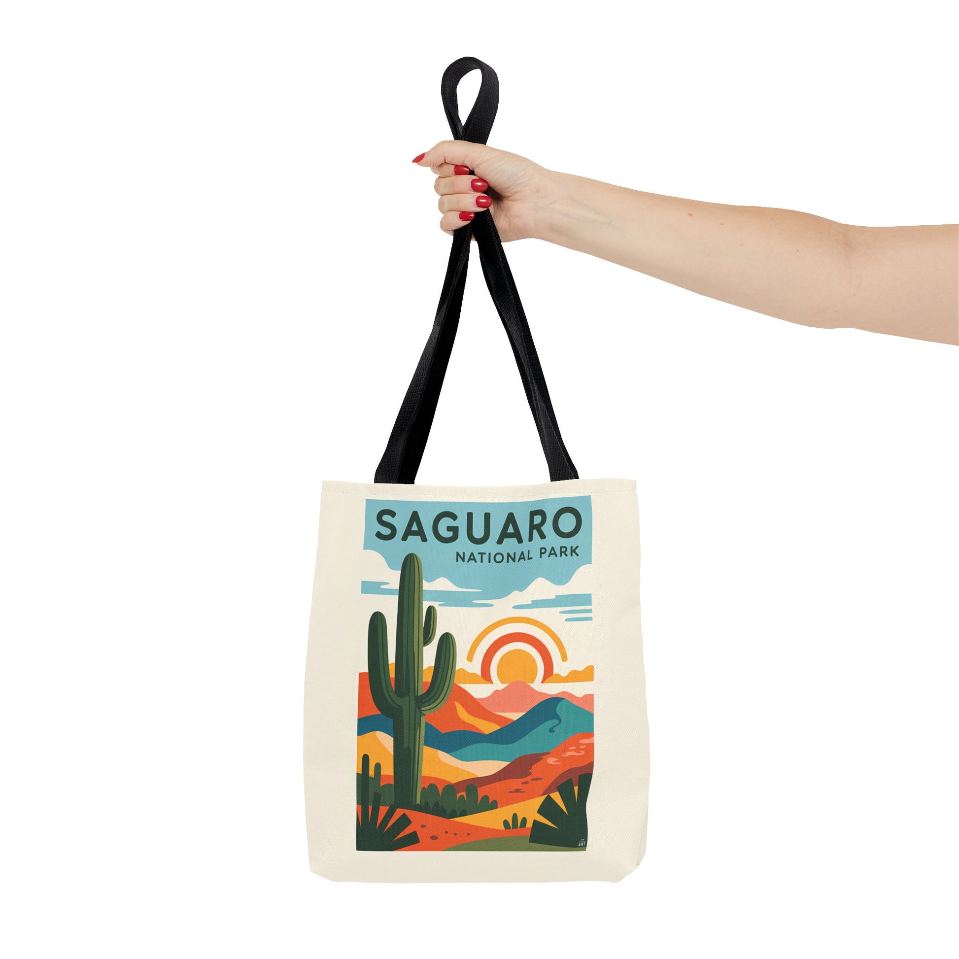Saguaro National Park Tote Bag, Eco-Friendly Shopping Bag, Cactus Design, Nature Lover Gift, Hiking Bag, Travel Accessory - LOLA VEGAS ART