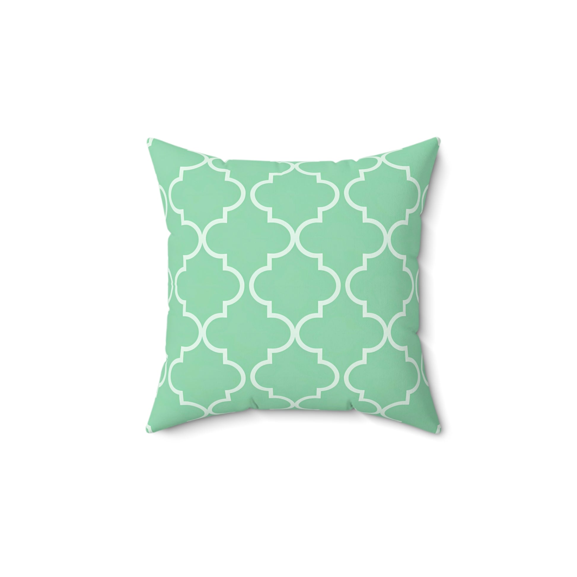 Mint Green Geometric Accent Pillow | Modern Home Decor, Throw Cushion, Living Room Pillow, Wedding Gift, Cozy Accent, Moroccan Quatrefoil - LOLA VEGAS ART