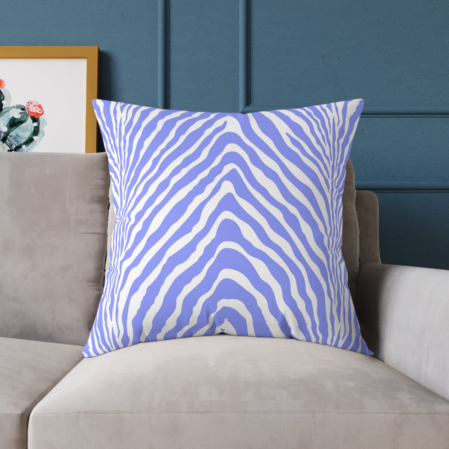 Lavender Zebra Stripe Square Pillow | Animal Print Cushion