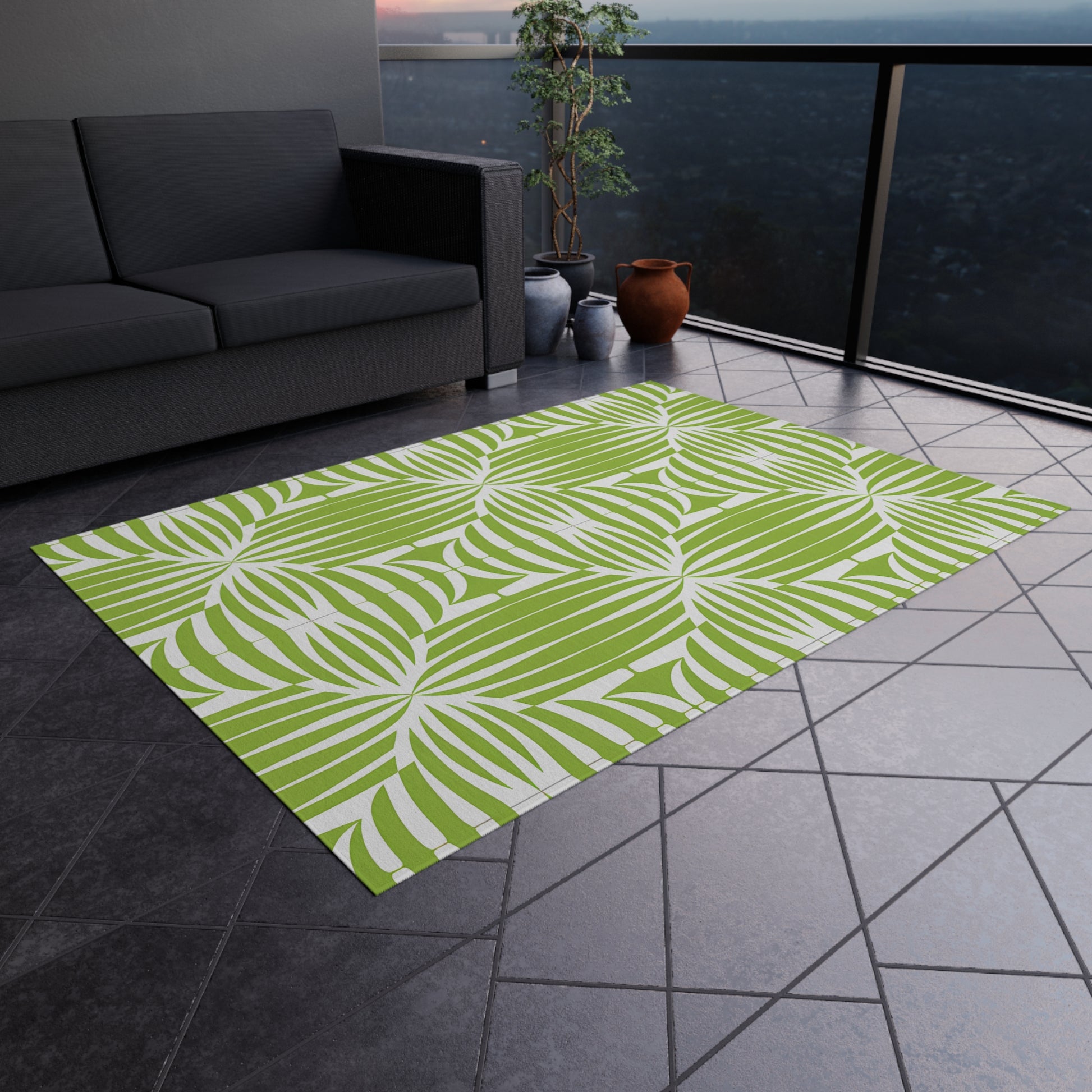 Vibrant Outdoor Rug for Patio, Garden, and Deck Decor | Versatile Mat for Entertaining, Picnics, and Barbecues | Durable and Easy to Clean - LOLA VEGAS ART