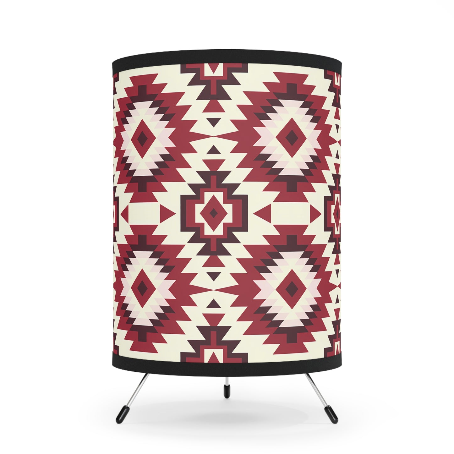 Bohemian Tripod Lamp, Tribal Pattern Lighting, Home Decor, Modern Accent Light, Unique Gift for Housewarming, US/CA Plug, Southwestern Lamp - LOLA VEGAS ART