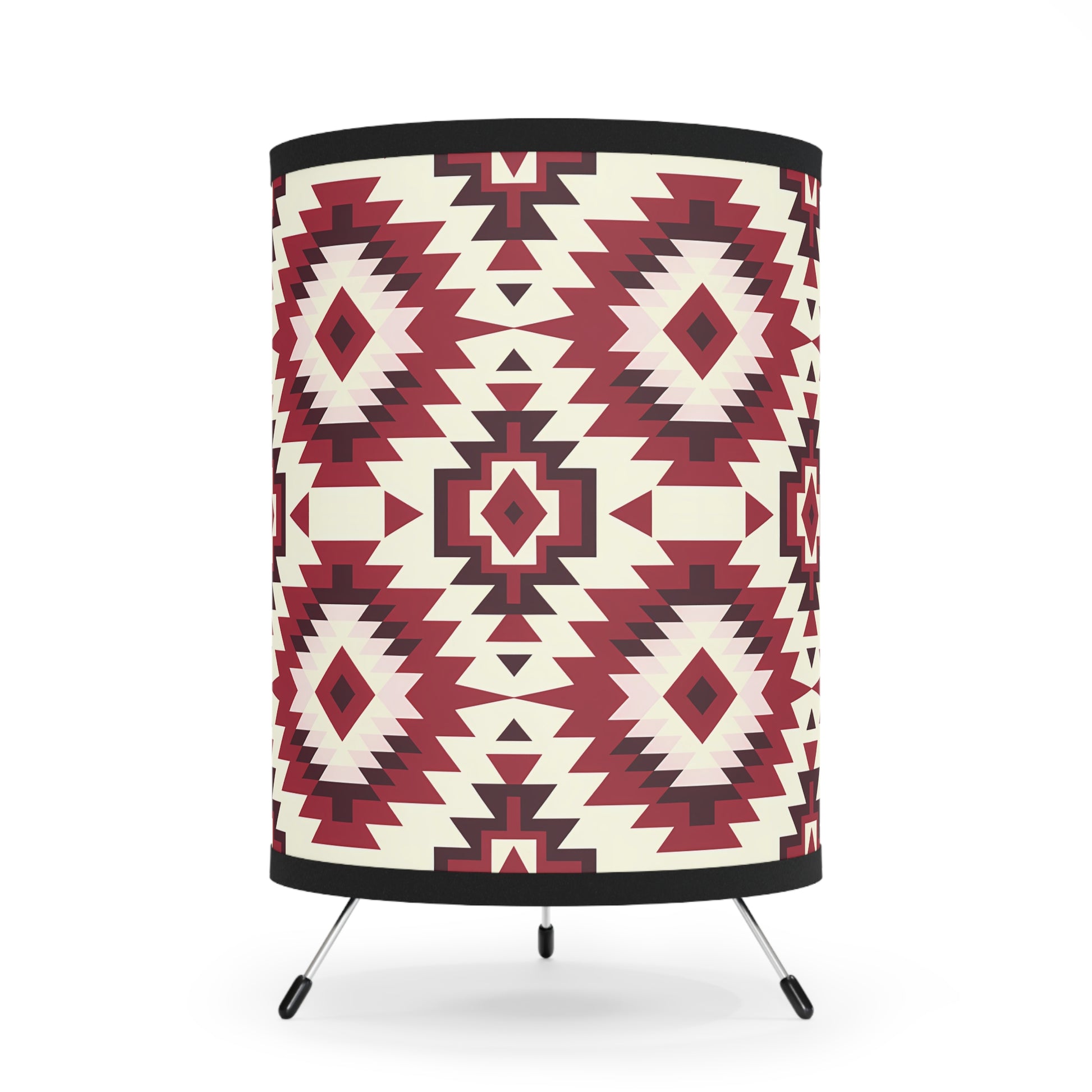 Bohemian Tripod Lamp, Tribal Pattern Lighting, Home Decor, Modern Accent Light, Unique Gift for Housewarming, US/CA Plug, Southwestern Lamp - LOLA VEGAS ART