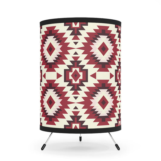 Bohemian Tripod Lamp, Tribal Pattern Lighting, Home Decor, Modern Accent Light, Unique Gift for Housewarming, US/CA Plug, Southwestern Lamp - LOLA VEGAS ART