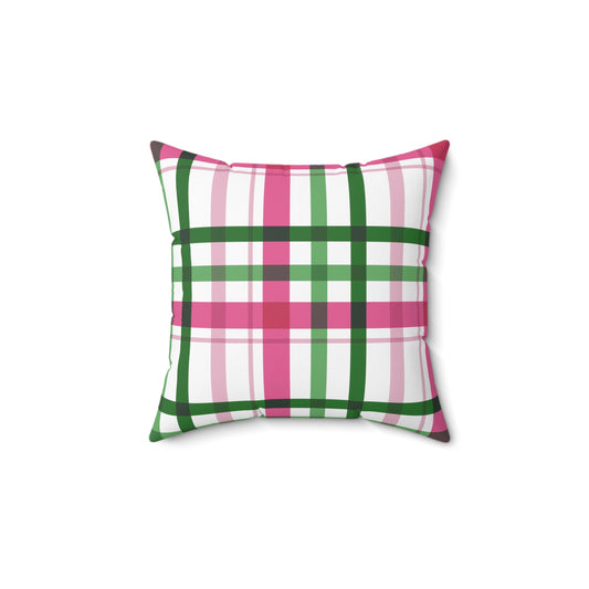 Summer Throw Pillow, Coastal Home Decor, Preppy Home Decor, Plaid Decorative Cushion, Gift for Friends