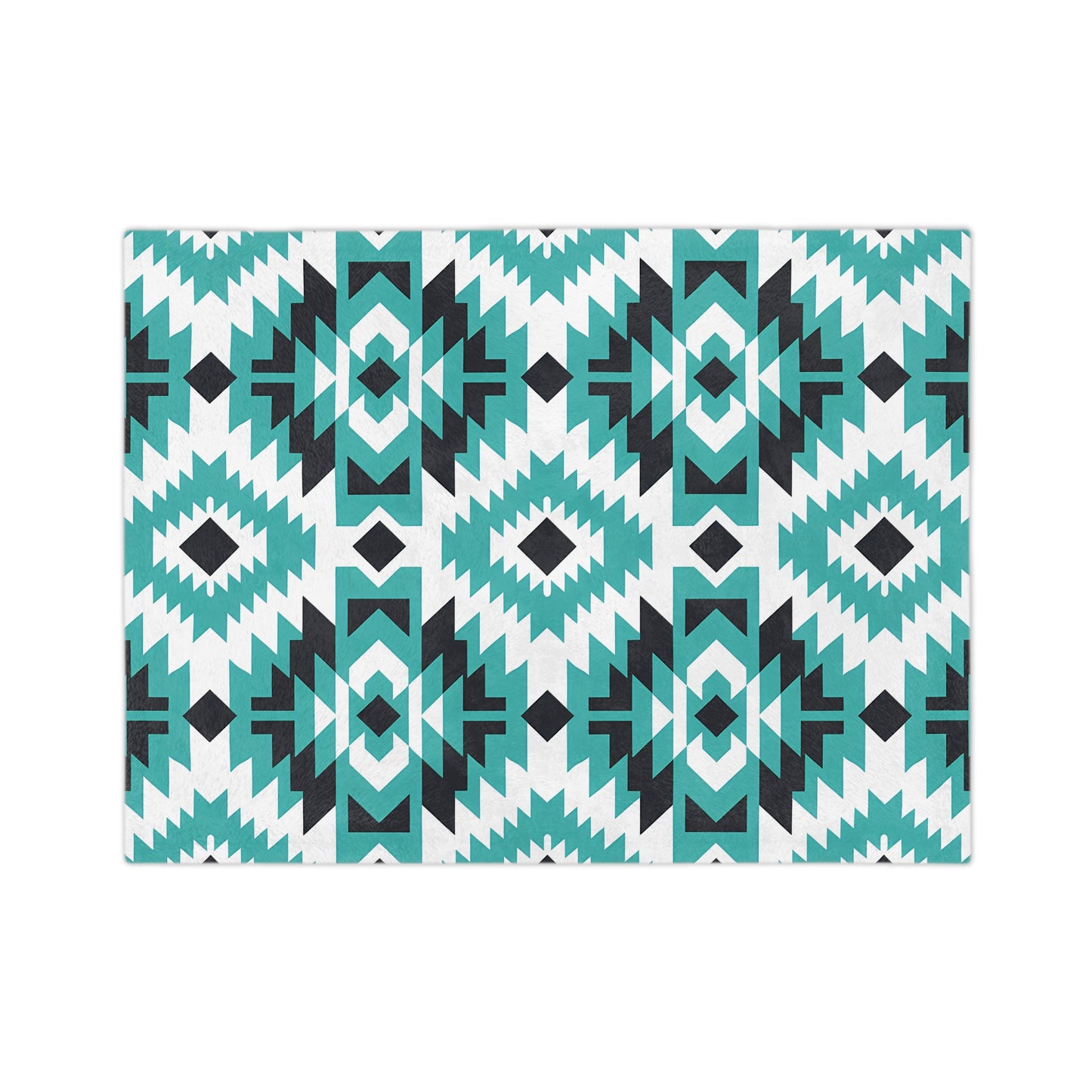 Turquoise Tribal Velveteen Blanket, Cozy Throw for Indoor, Outdoor Use, Perfect Gift for Relaxing & Home Decor, Tribe Pattern - LOLA VEGAS ART