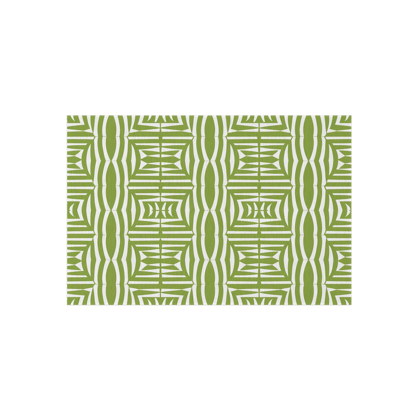 Green and White Stylish Outdoor/Indoor Rug, Patio Decor, Garden Area Rug, Outdoor Living, Summer BBQ Accessories, Boho Home Decor