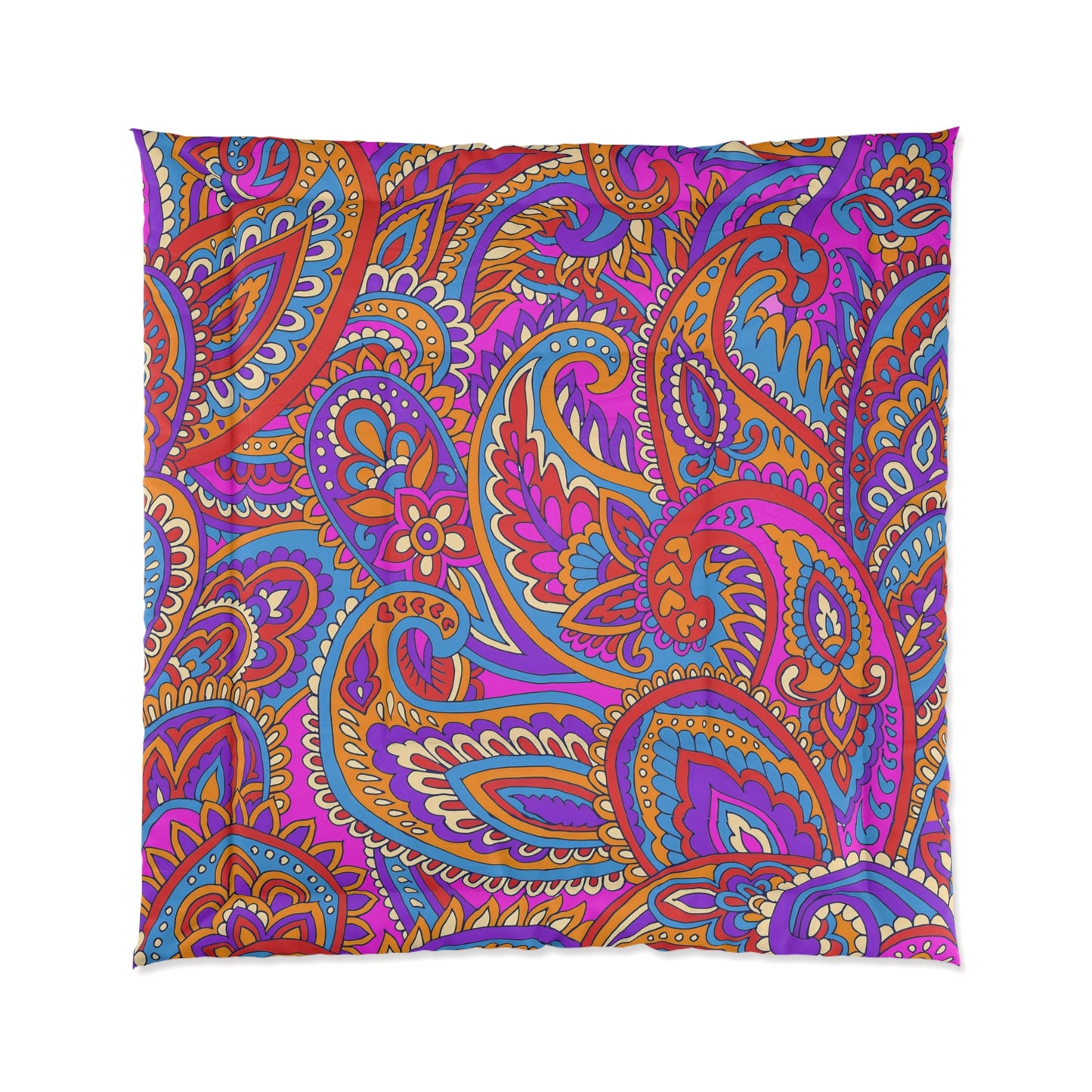 Purple and Blue Bohemian Aztec Comforter, Cozy Bedding for Tribal Decor, Perfect for Home, Dorm, Boho Room, Gift for Her, Boho Chic - LOLA VEGAS ART