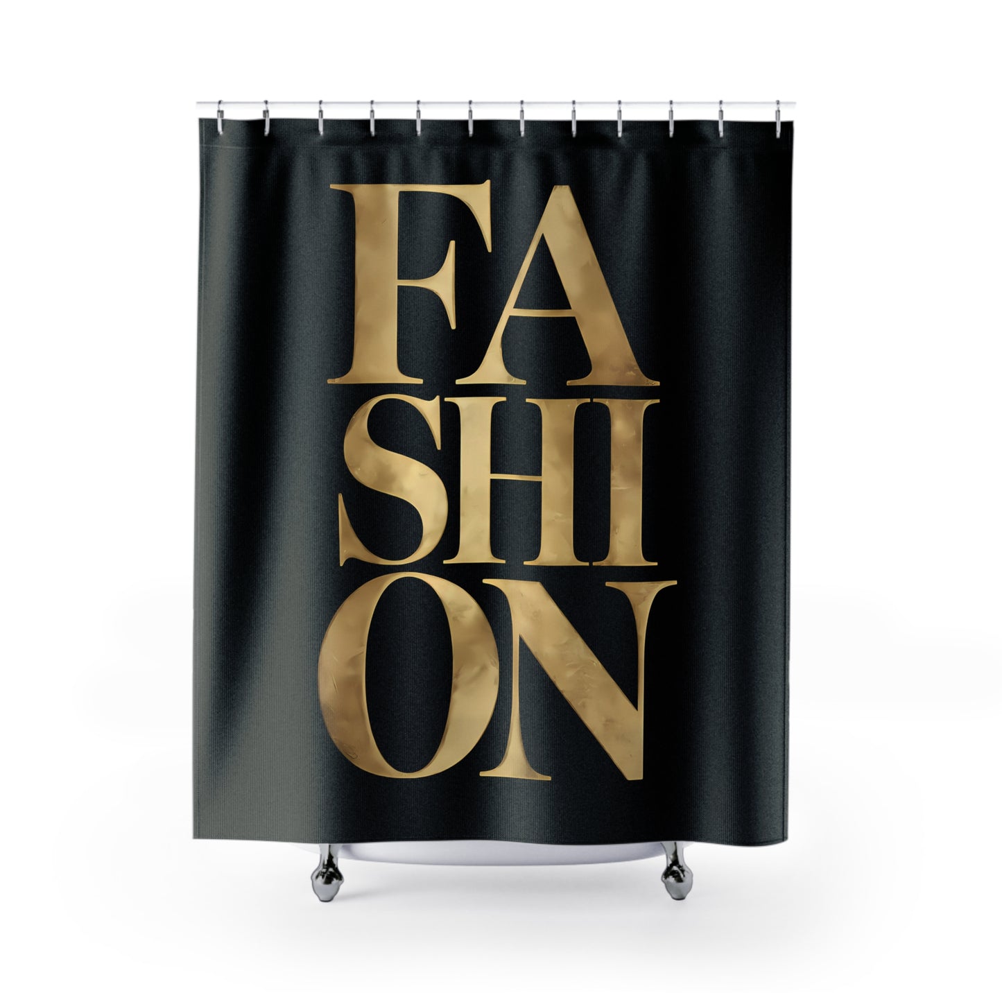 Fashionista Black Shower Curtain - Glamorous Bathroom Decor, Fashion Lover Gift, Trendy Home Accessories, Chic Bath Curtain, Stylish, Glam - LOLA VEGAS ART