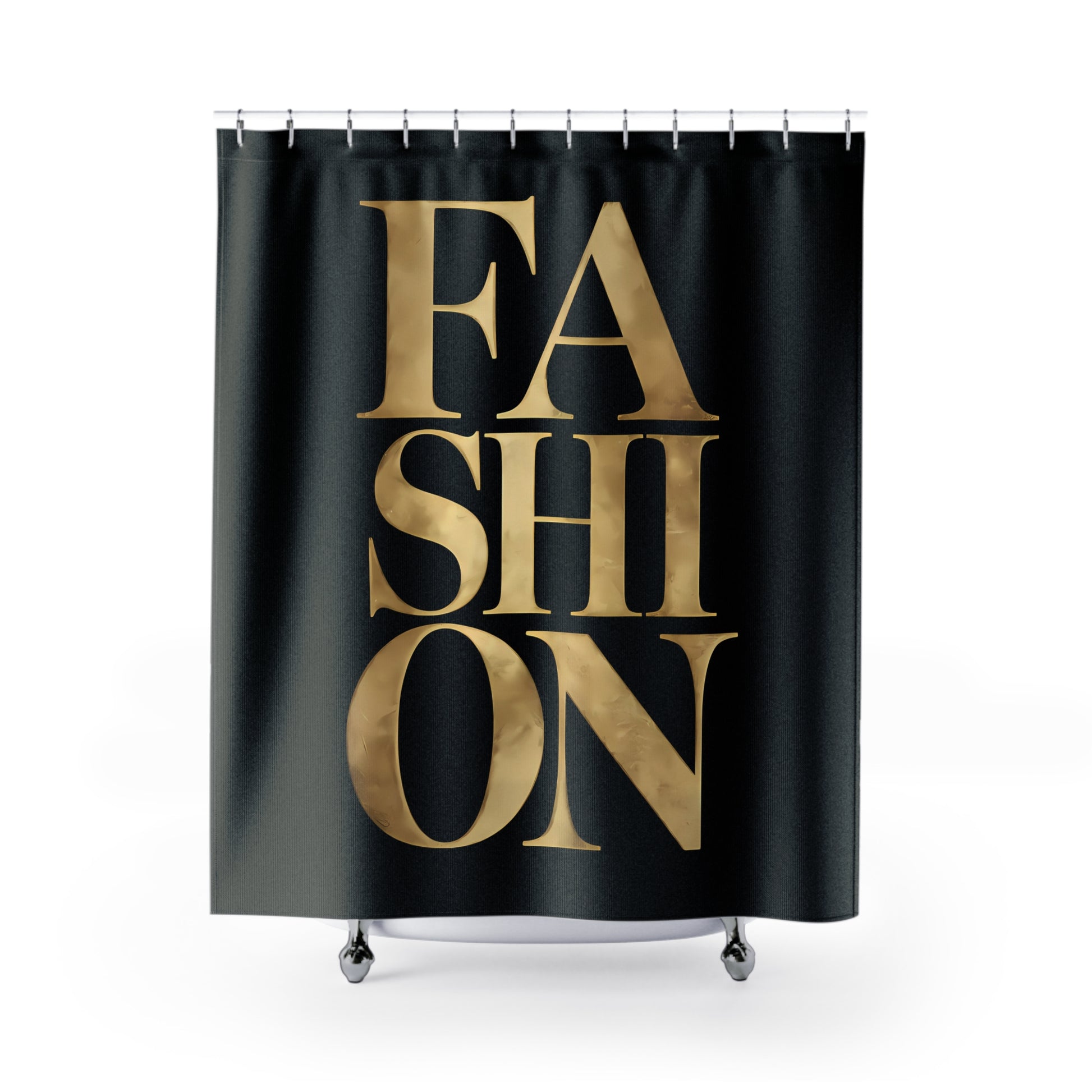 Fashionista Black Shower Curtain - Glamorous Bathroom Decor, Fashion Lover Gift, Trendy Home Accessories, Chic Bath Curtain, Stylish, Glam - LOLA VEGAS ART