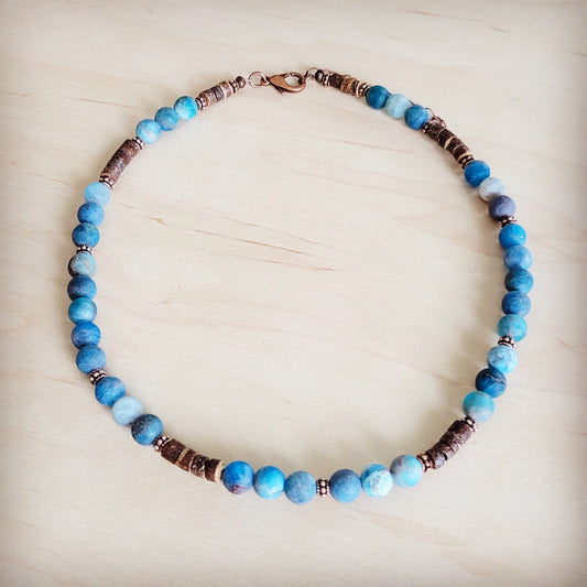 Genuine Frosted American Turquoise Boho Collar Necklace 263q