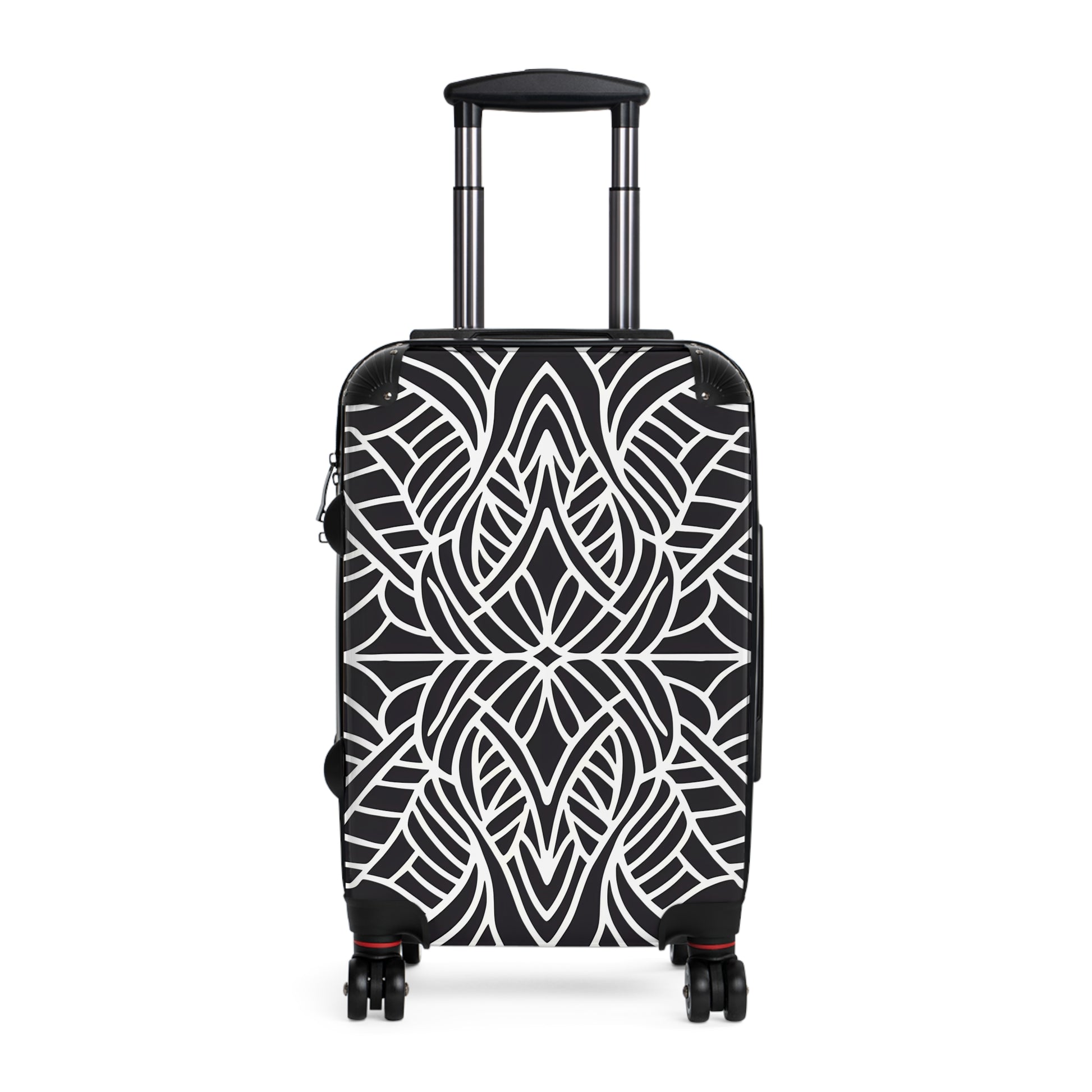 Suitcase, Abstract Symmetrical Design Luggage, Unique Travel Accessory, Black and White Suitcase, Travel Gift, Stylish Suitcase - LOLA VEGAS ART