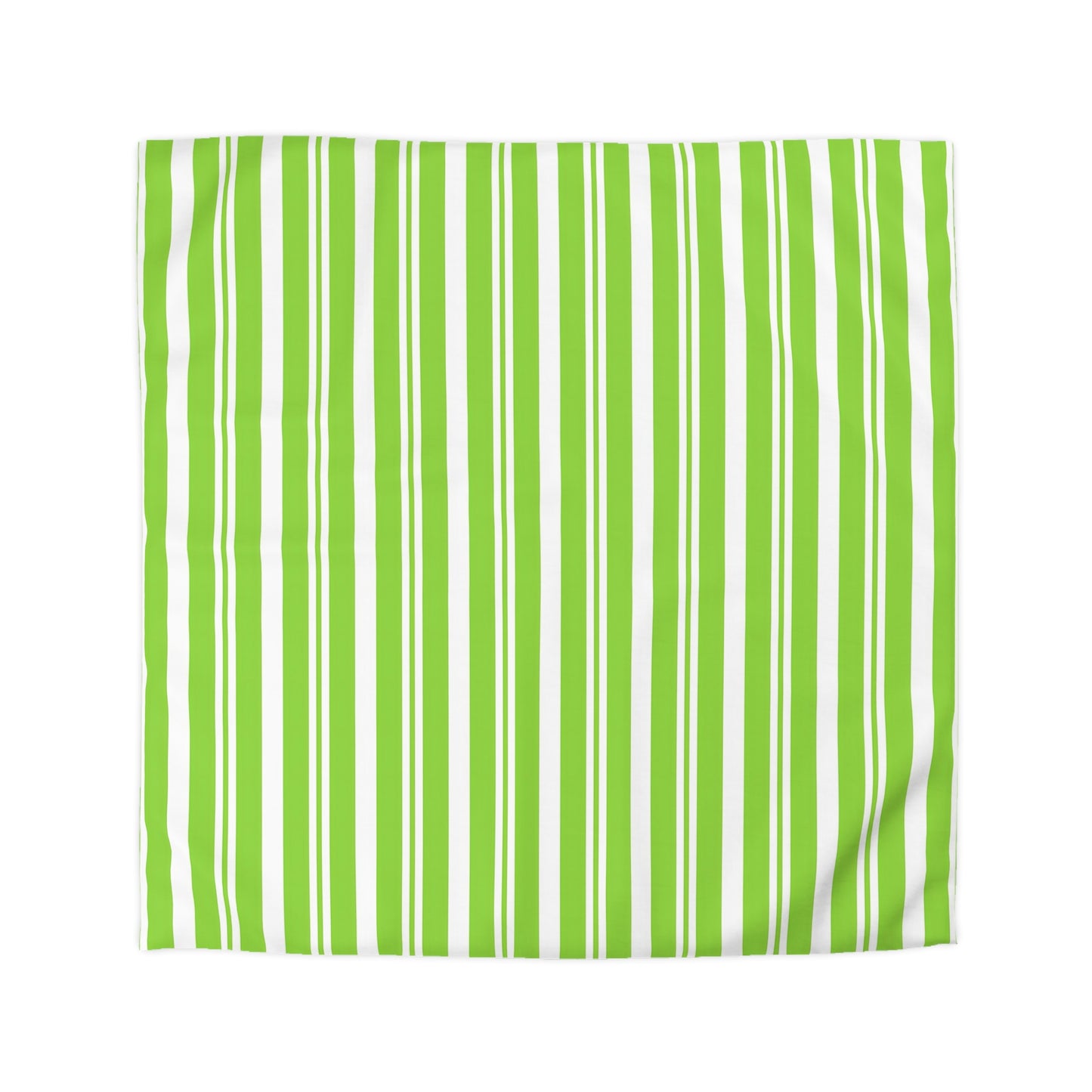 Vibrant Green Striped Microfiber Duvet Cover, Fresh Bedding, Eco-Friendly Comforter, Spring Decor, Bedroom Upgrade - LOLA VEGAS ART