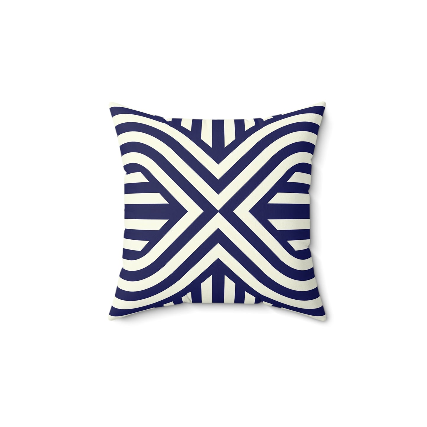 Stylish Geometric Accent Pillow, Modern Home Decor Cushion, Navy Striped Throw Pillow, Pillow for Living Room, Gift for Housewarming - LOLA VEGAS ART