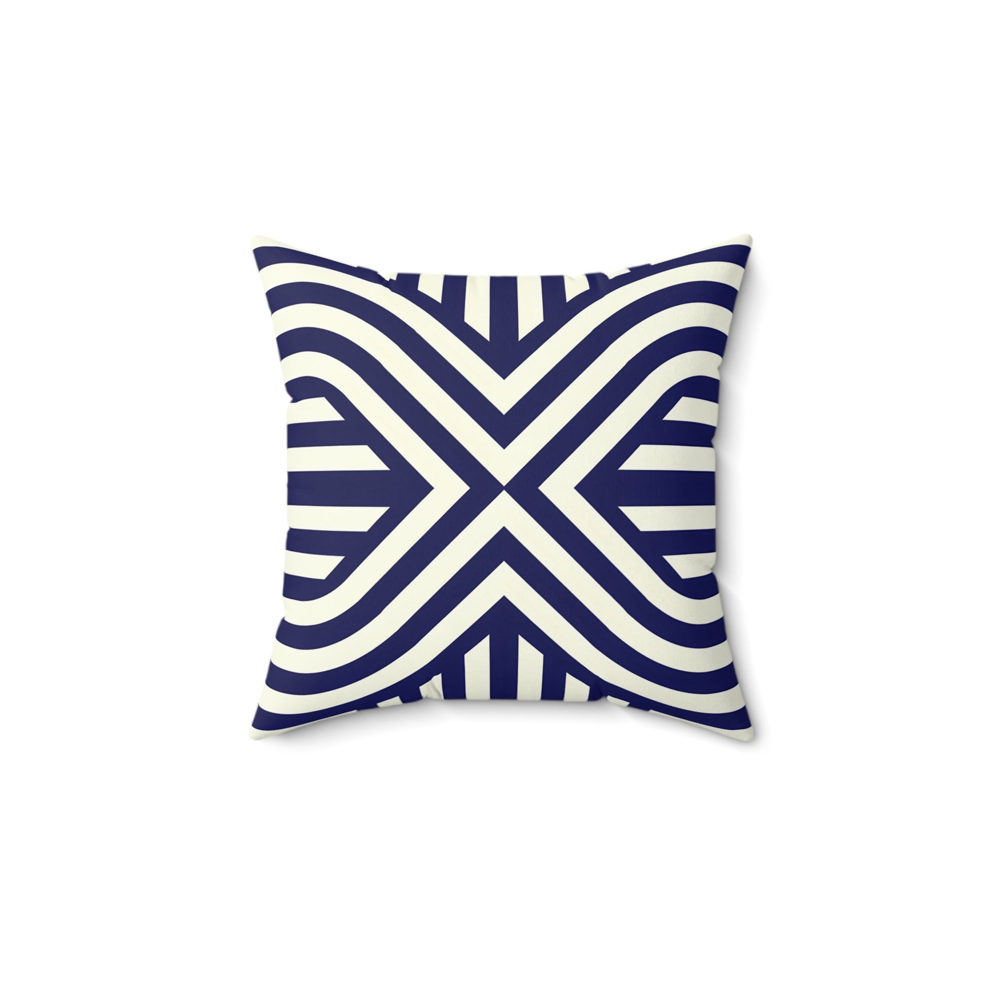 Stylish Geometric Accent Pillow, Modern Home Decor Cushion, Navy Striped Throw Pillow, Pillow for Living Room, Gift for Housewarming - LOLA VEGAS ART