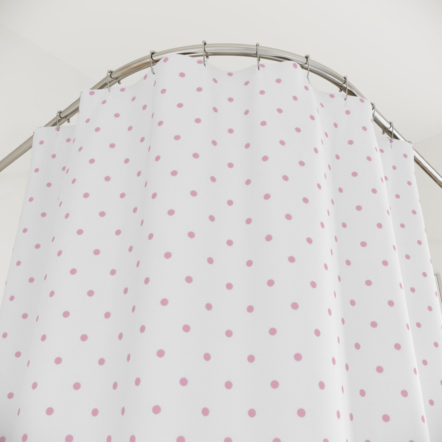 Chic Polka Dot Shower Curtain, Fun Bathroom Decor, Pink and White Dots Design, Modern Home Accessory, Gift for Housewarming, Bathroom