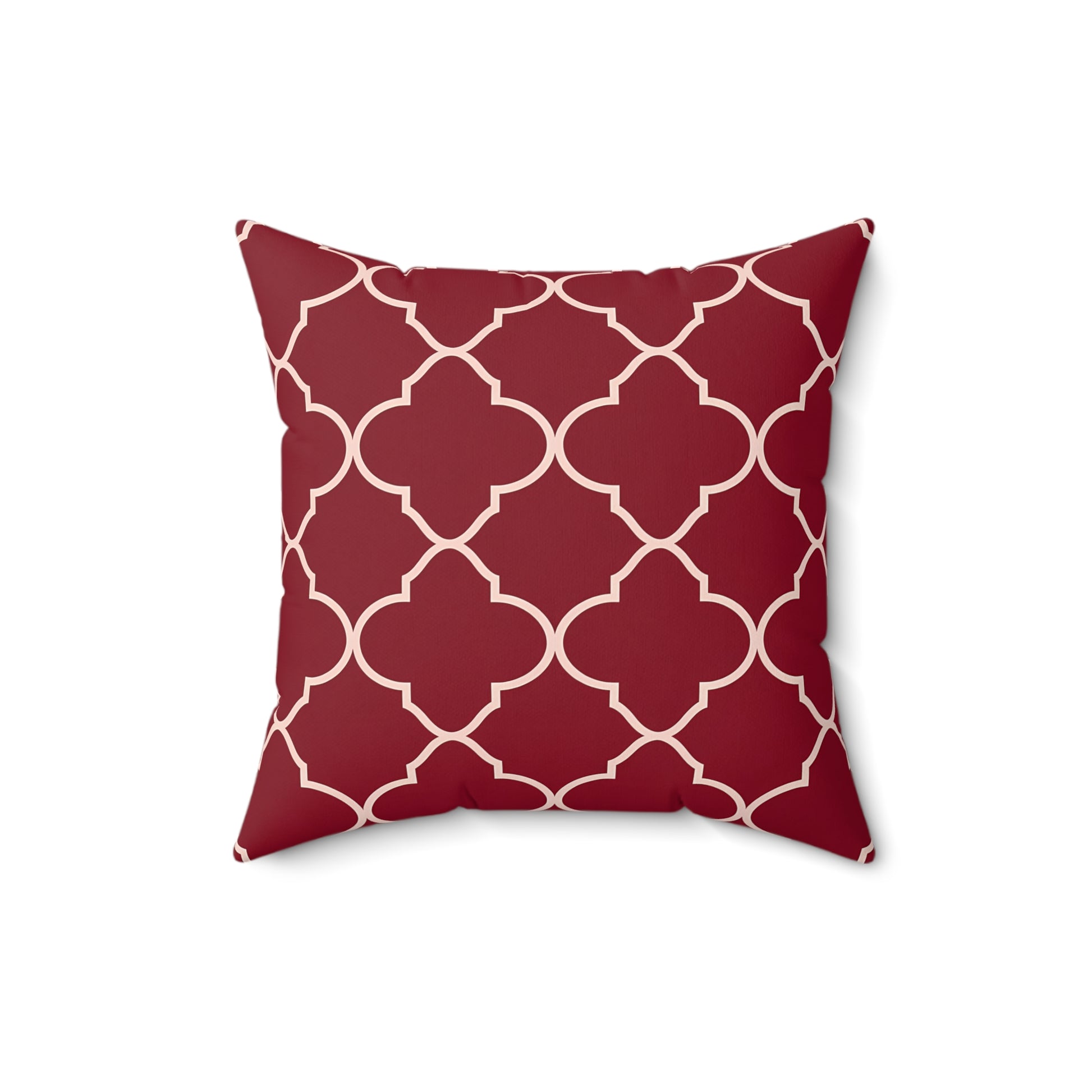 Elegant Geometric Pattern Pillow, Cozy Home Decor, Red Accent Cushion, Modern Living Room Accessory, Gift for Housewarming, Christmas - LOLA VEGAS ART