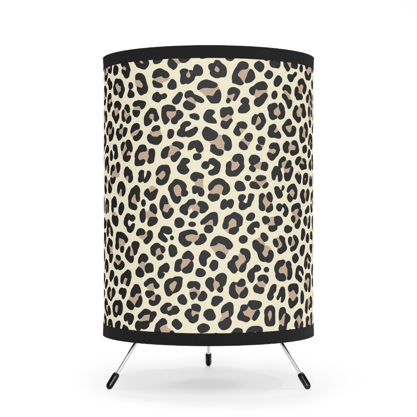 Leopard Print Tripod Lamp, Stylish Home Decor, Modern Lighting, Unique Gift, Animal Pattern Shade, Living Room Accent - LOLA VEGAS ART