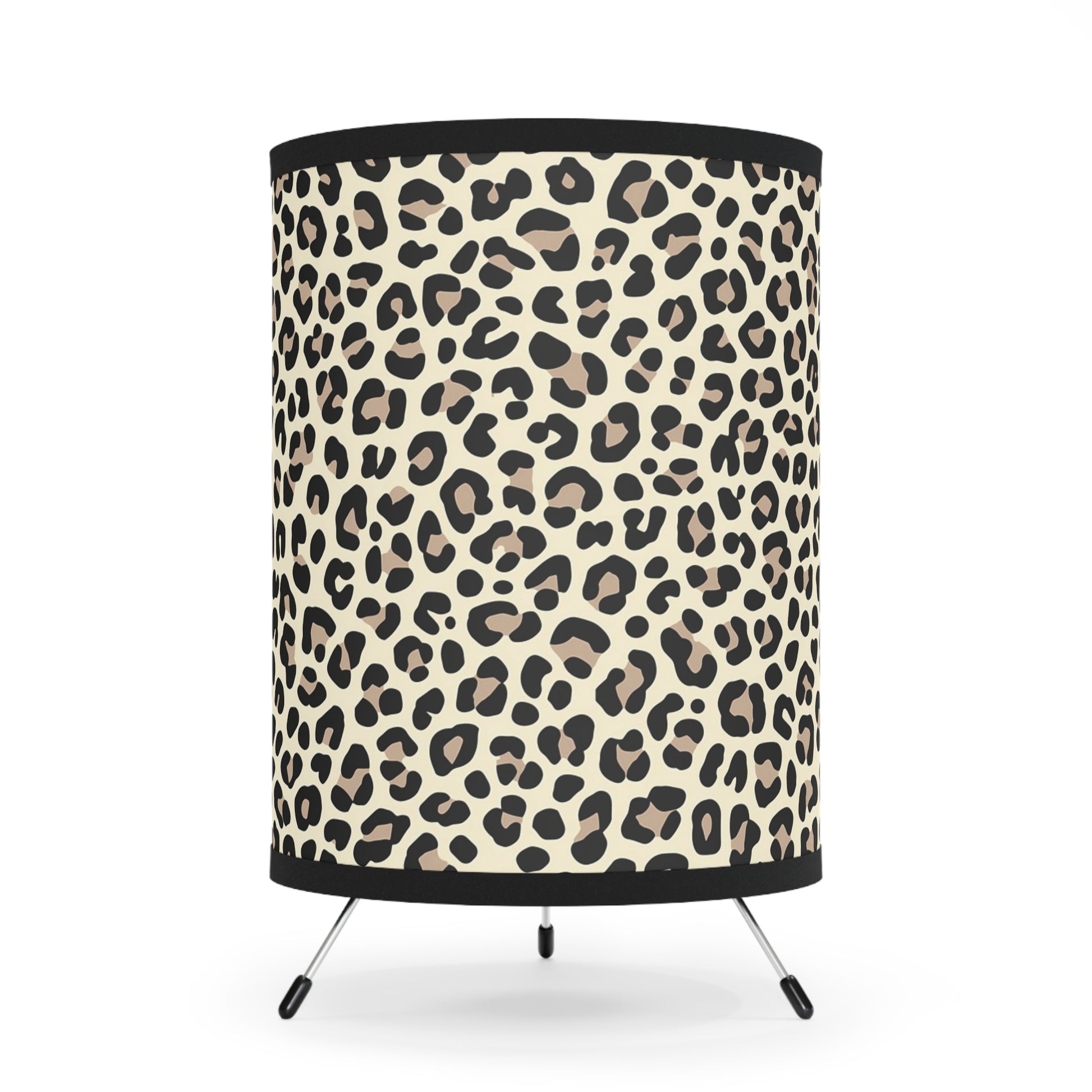 Leopard Print Tripod Lamp, Stylish Home Decor, Modern Lighting, Unique Gift, Animal Pattern Shade, Living Room Accent - LOLA VEGAS ART