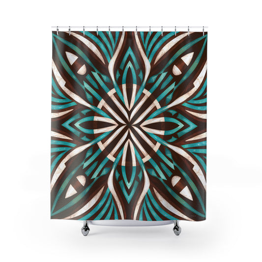 Boho Southwest Shower Curtain Eclectic Home Bathroom Accessory and Decor - LOLA VEGAS ART