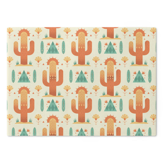 Boho Cactus Cutting Board, Stylish Kitchen Decor, Unique Housewarming Gift, Desert-Themed Cookware, Eco-Friendly Kitchen Accessory - LOLA VEGAS ART