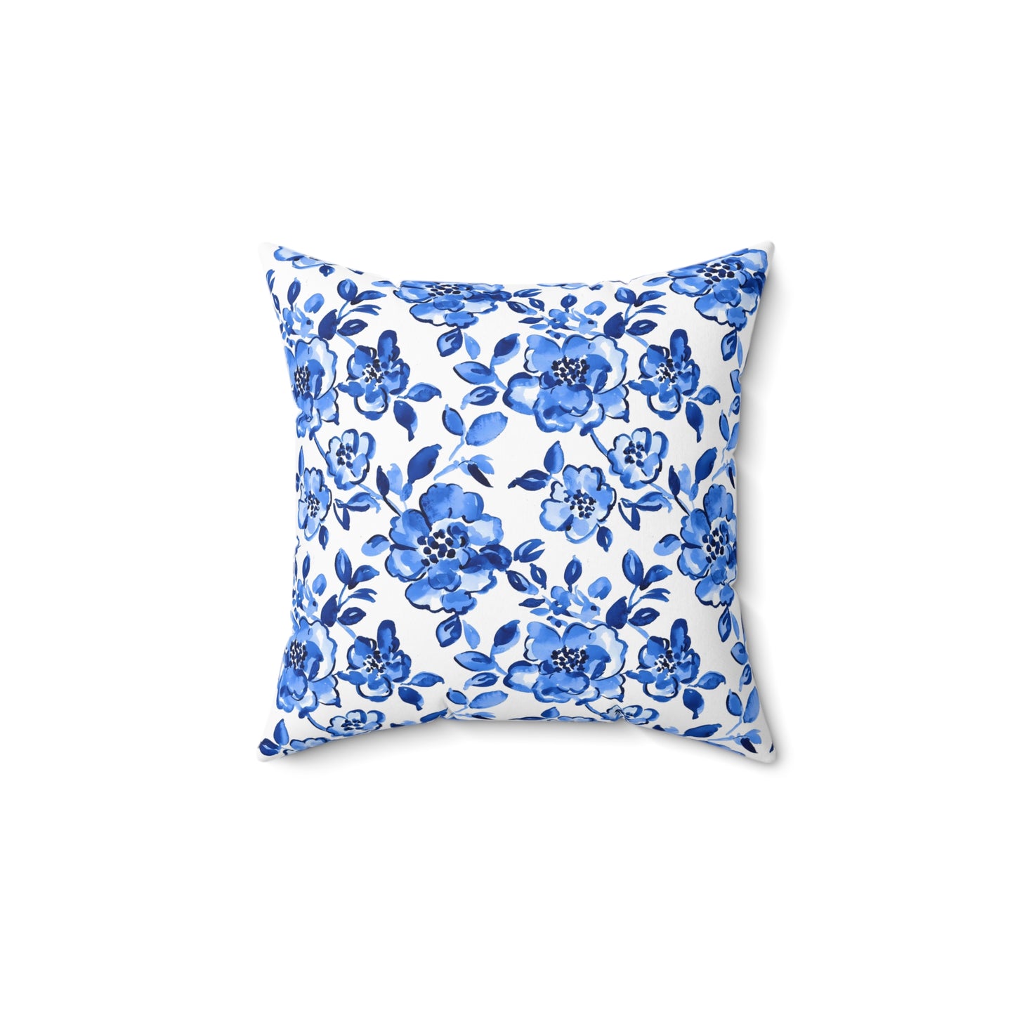 Floral Blue Throw Pillow, Cozy Decor, Home Accent, Gift Idea, Couch Cushion, Living Room Decor, Mother's Day Gift, Chinoiserie Design - LOLA VEGAS ART