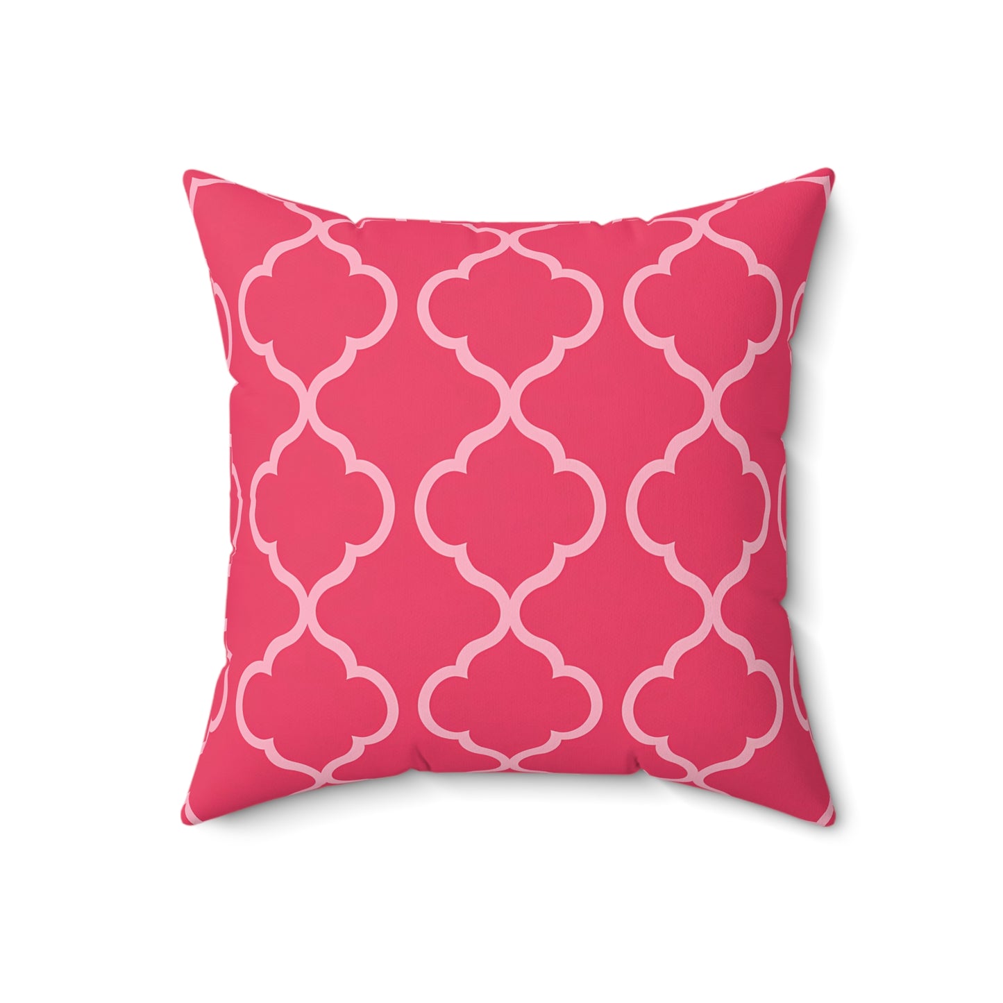 Chic Pink Patterned Pillow - Modern Home Decor, Throw Cushion, Decorative Pillow, Sofa Accent, Gift for Her, Moroccan Quatrefoil - LOLA VEGAS ART