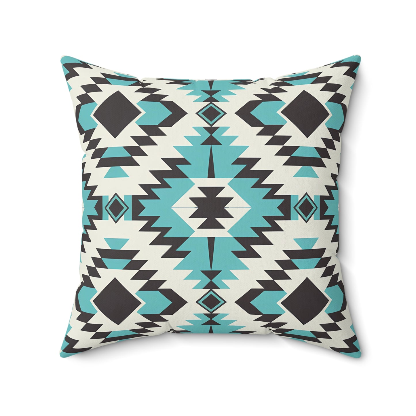 Turquoise and Black Bohemian Pillow, Cozy Home Decor, Tribal Cushion, Living Room Accent, Gift for Boho Lovers, Modern Home Accessories