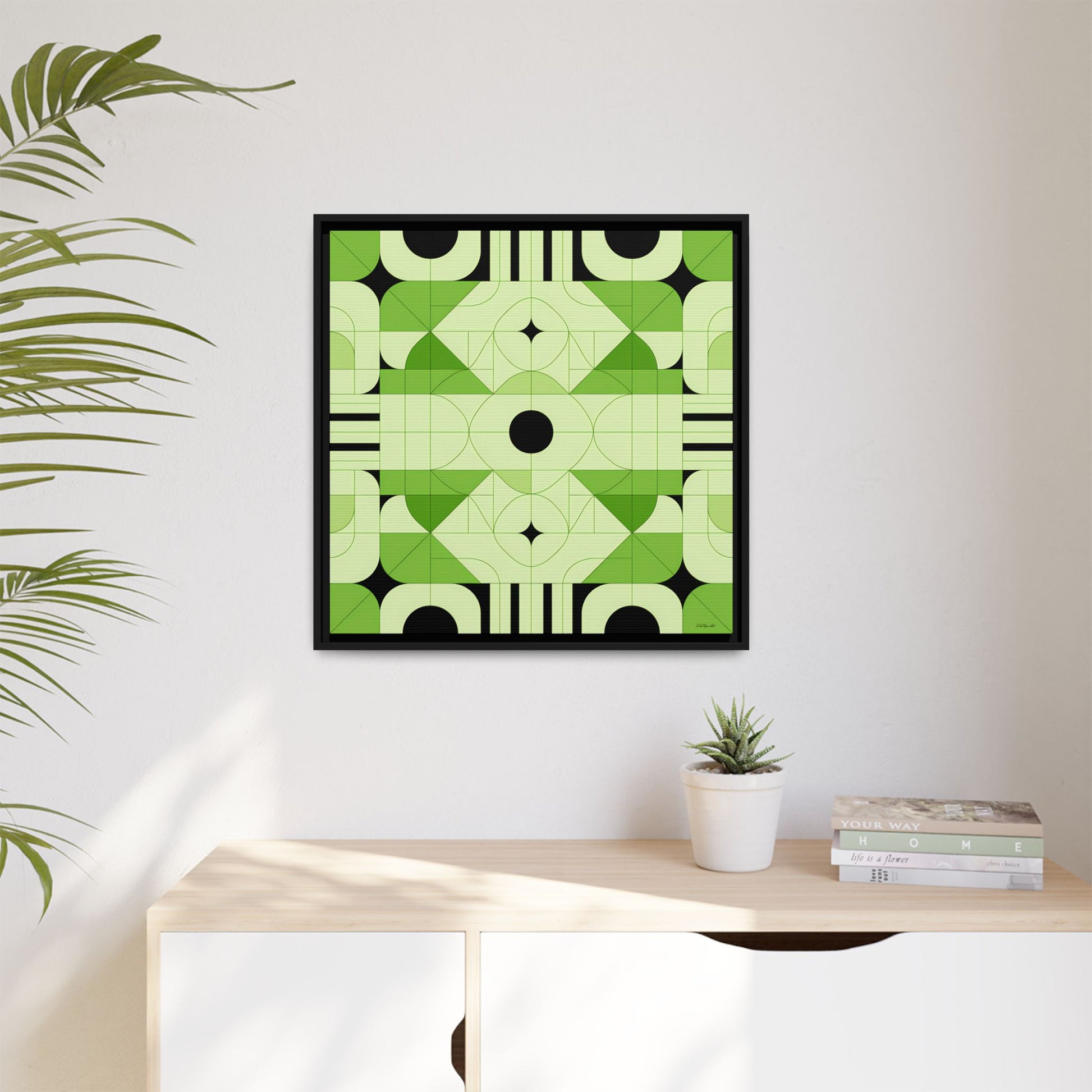 Abstract Green Geometric Art Print, Modern Framed Wall Art, Home Decor, Green Wall Art, Gift for Art Lovers, Minimalist Art - LOLA VEGAS ART