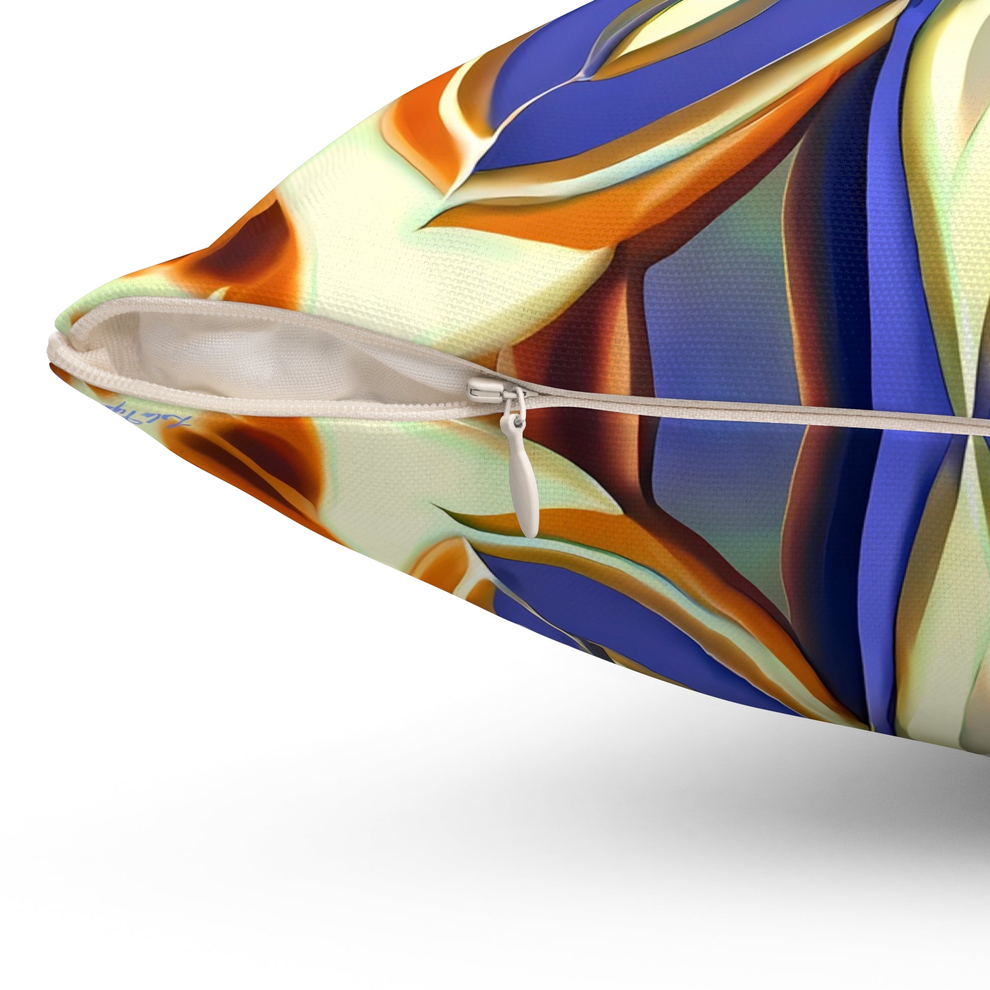 Boho Flower Square Pillow, Iris Purple Brown Cream, Unique Home Decor, Spun Polyester Cushion, Floral Accent Pillow, Floral Home Decor - LOLA VEGAS ART